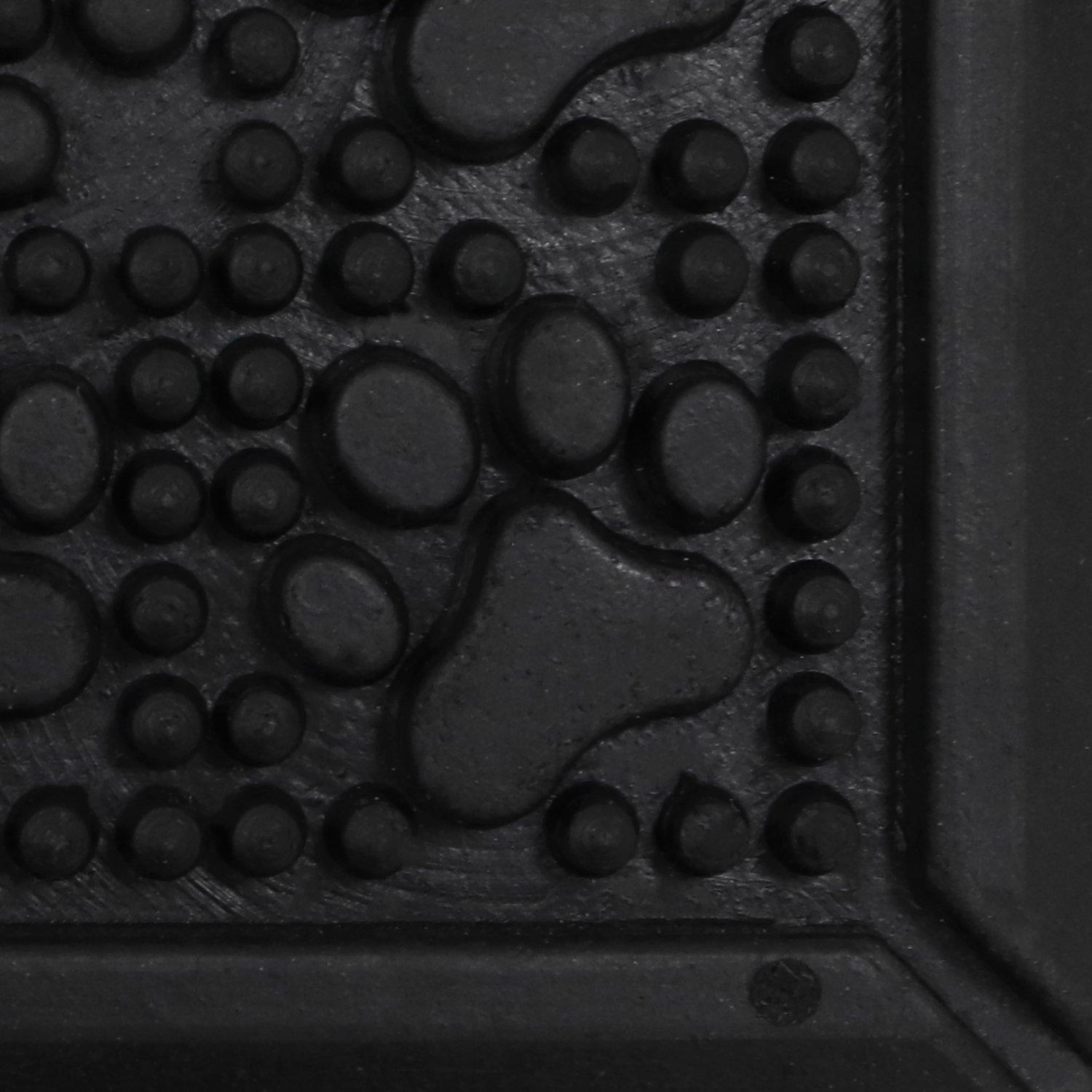 Black - JVL - Fauna Lovers Rubber Scraper Doormat - 4