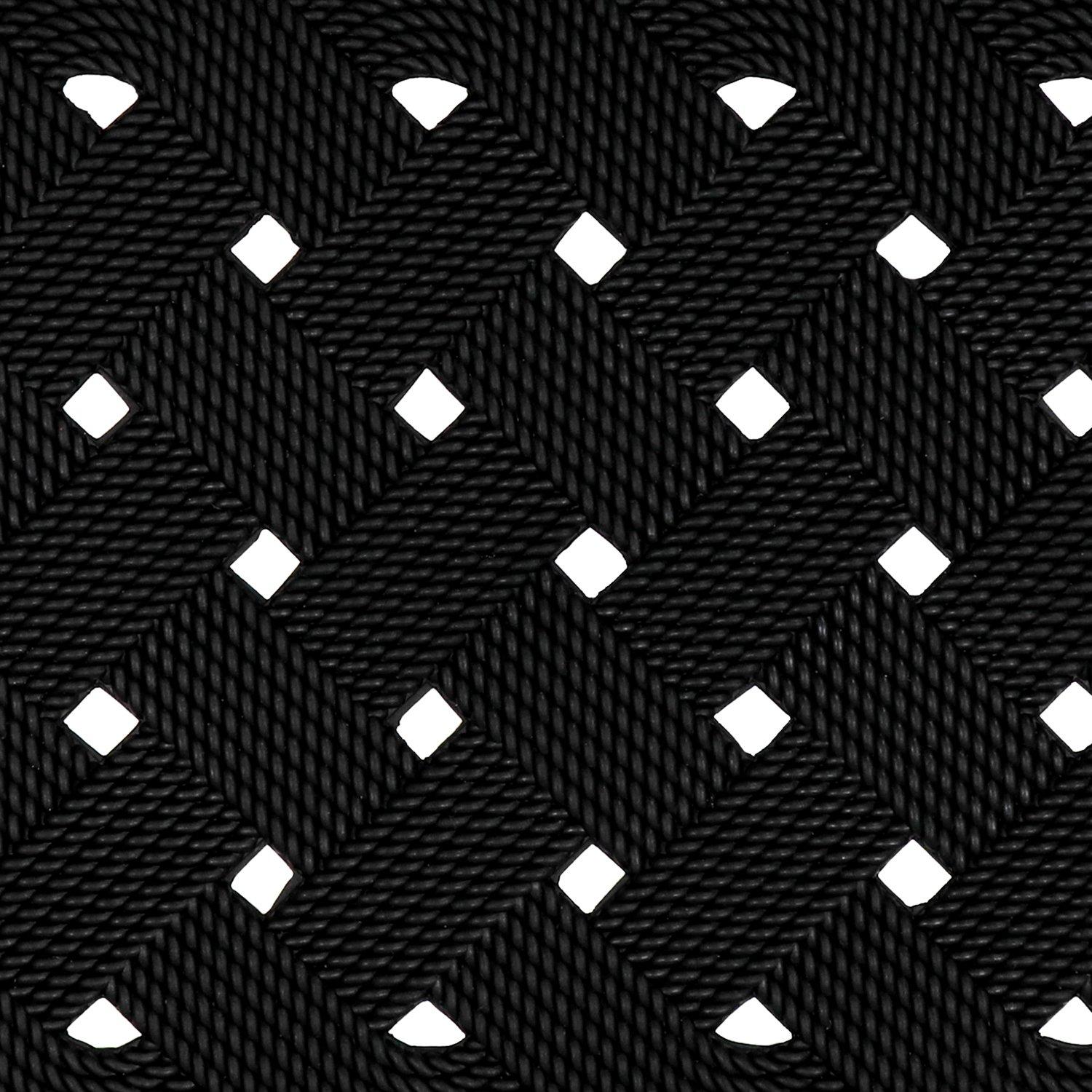 Black - JVL - Trellis Rubber Scraper Doormat - 3