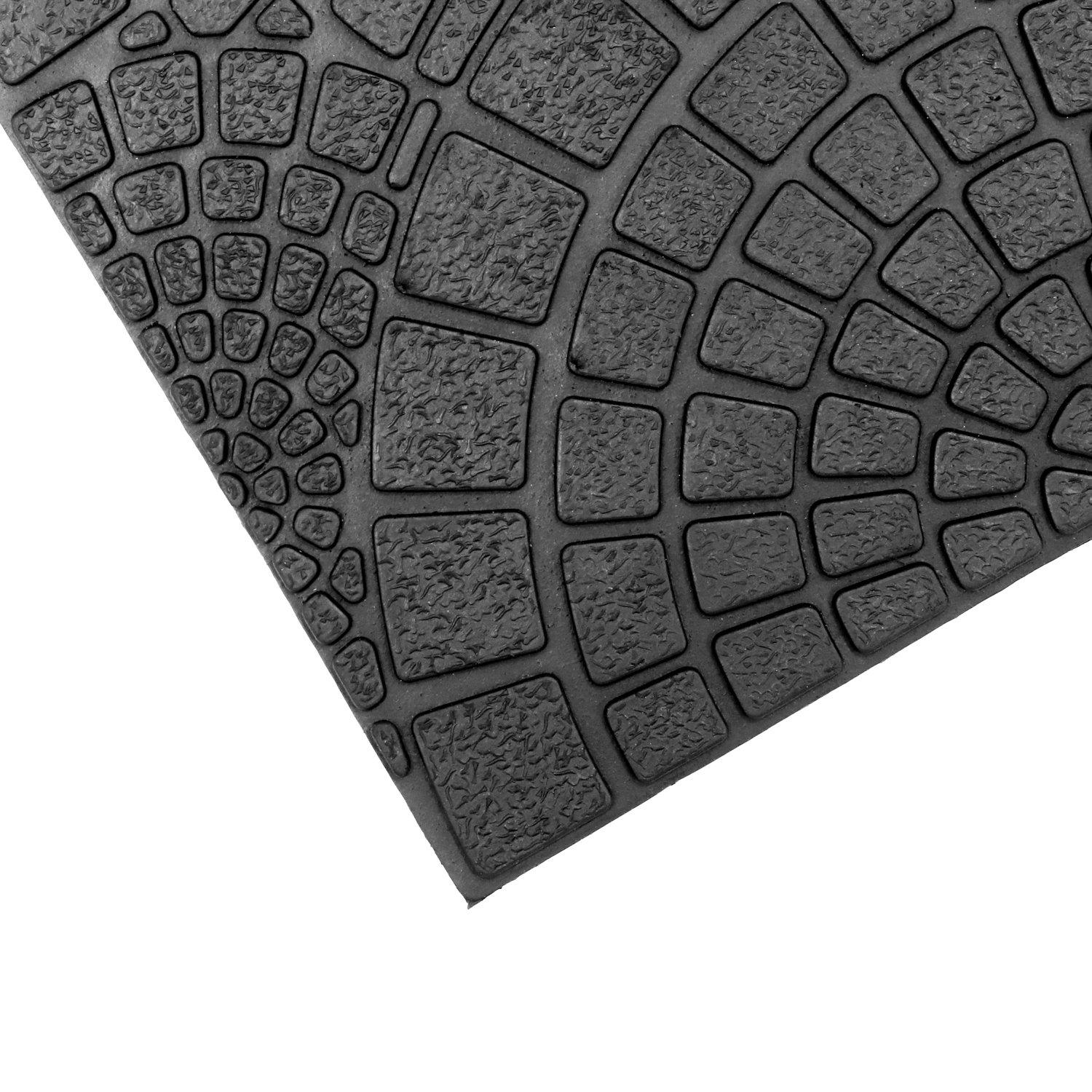 Black - JVL - Mosaic Rubber Scraper Doormat - 2