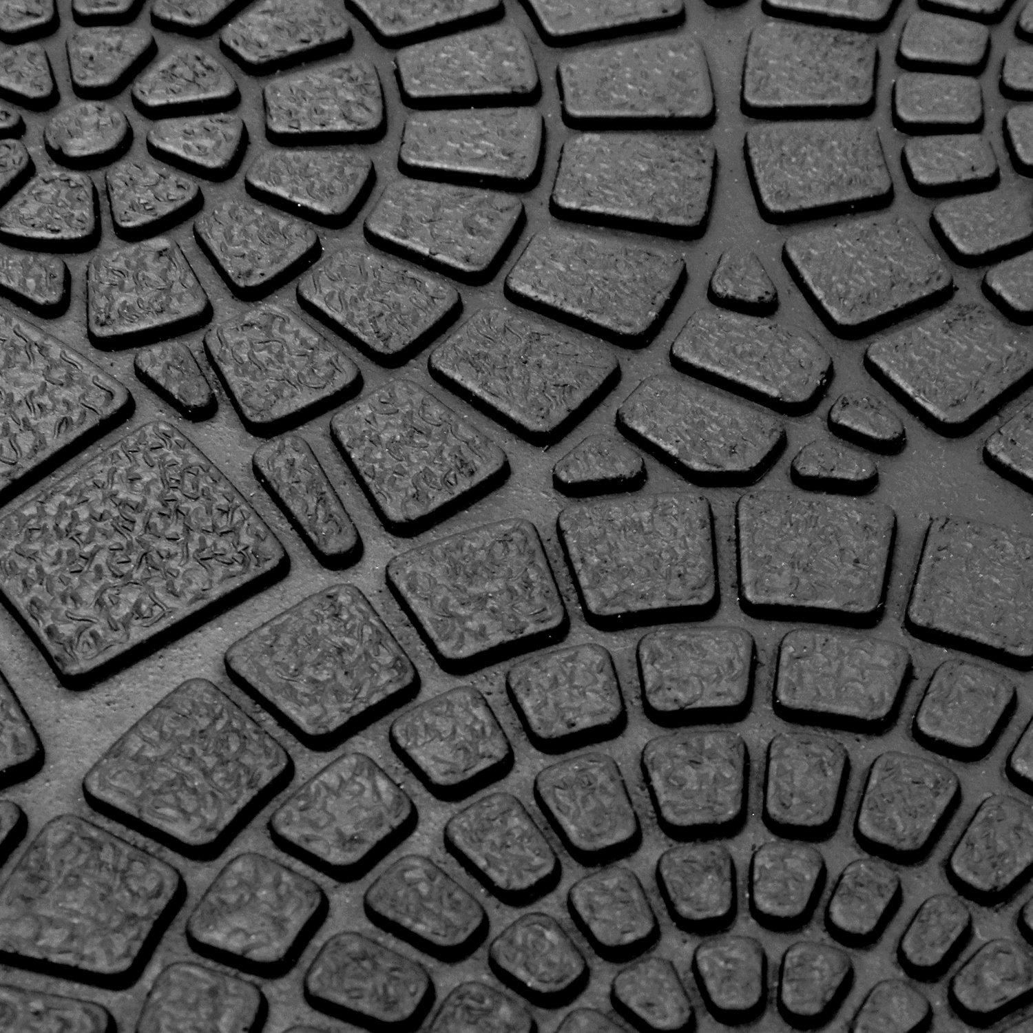 Black - JVL - Mosaic Rubber Scraper Doormat - 3