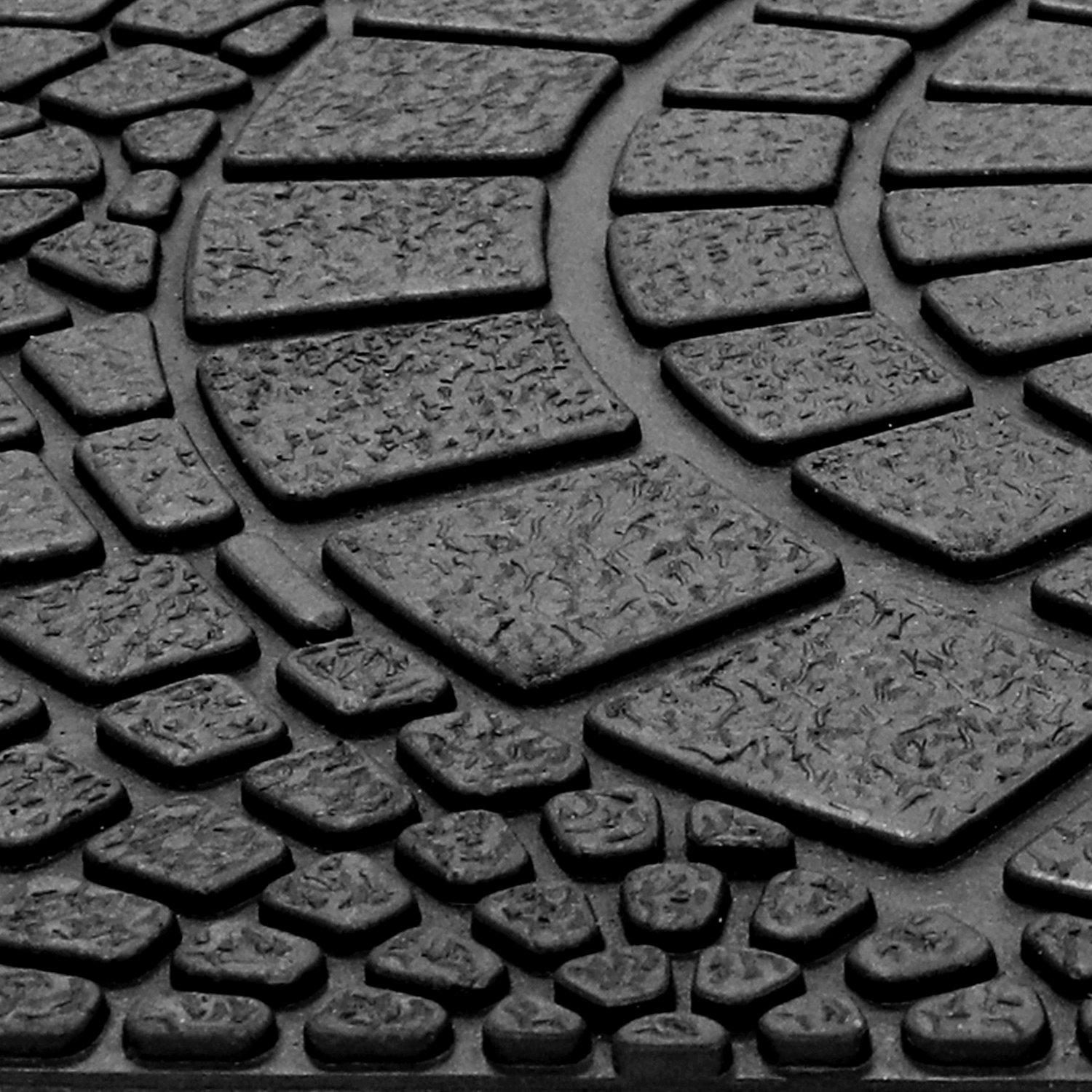 Black - JVL - Mosaic Rubber Scraper Doormat - 4