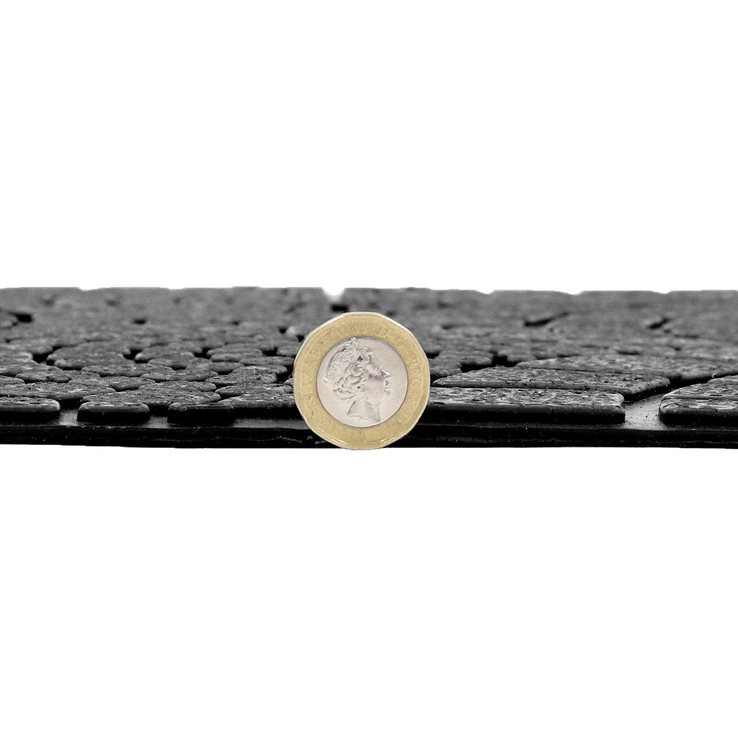 Black - JVL - Mosaic Rubber Scraper Doormat - 5