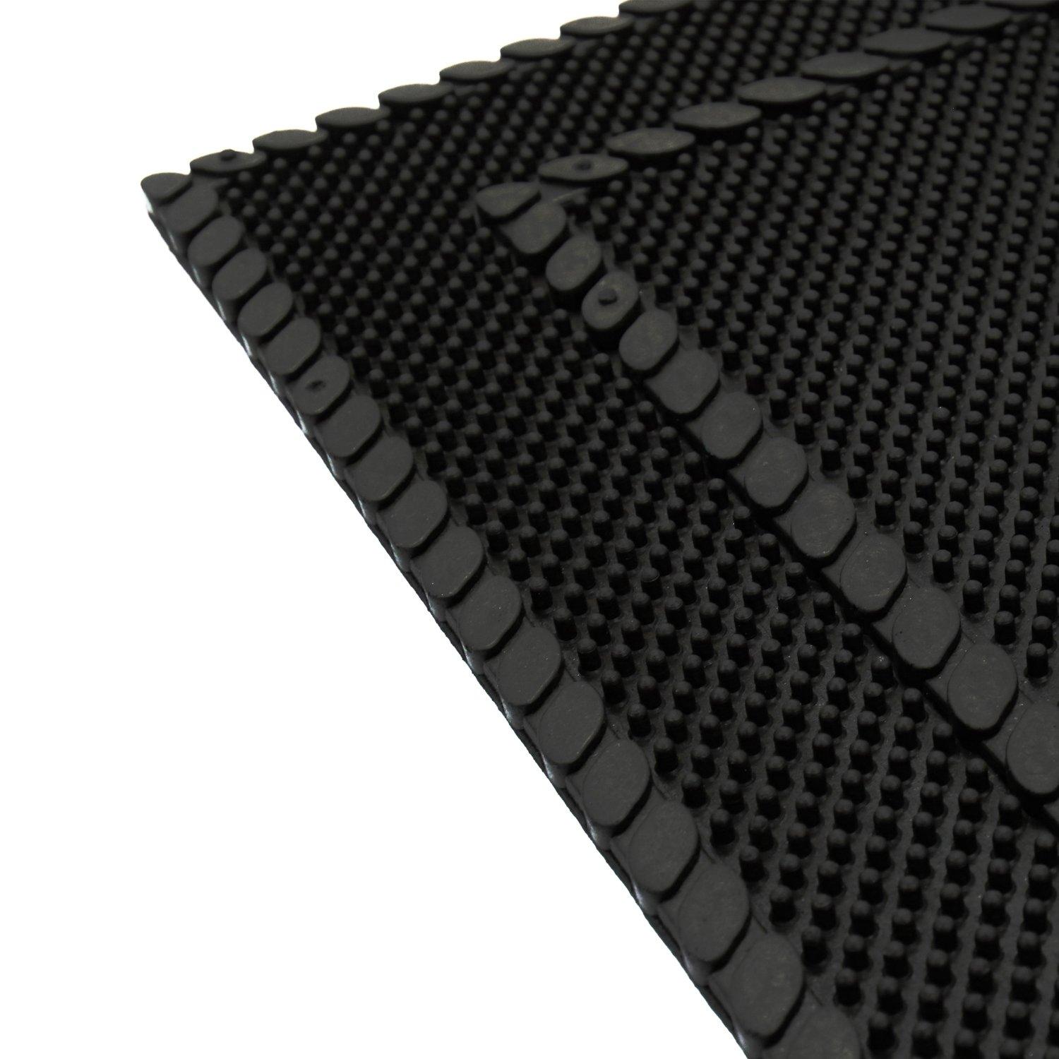 Black - JVL - Alvaro Welcome Rubber Scraper Doormat - 4