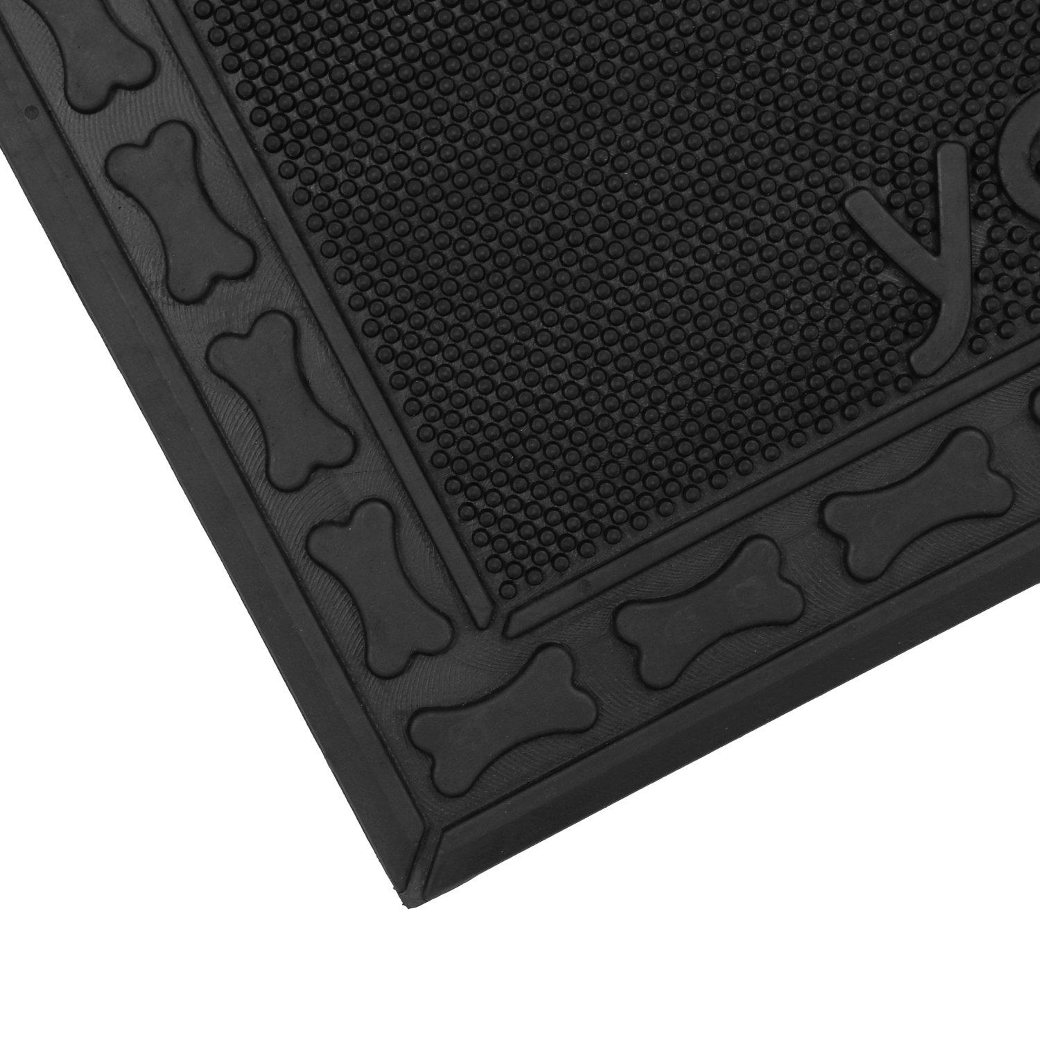 Black - JVL - Fauna Home Rubber Scraper Doormat - 2