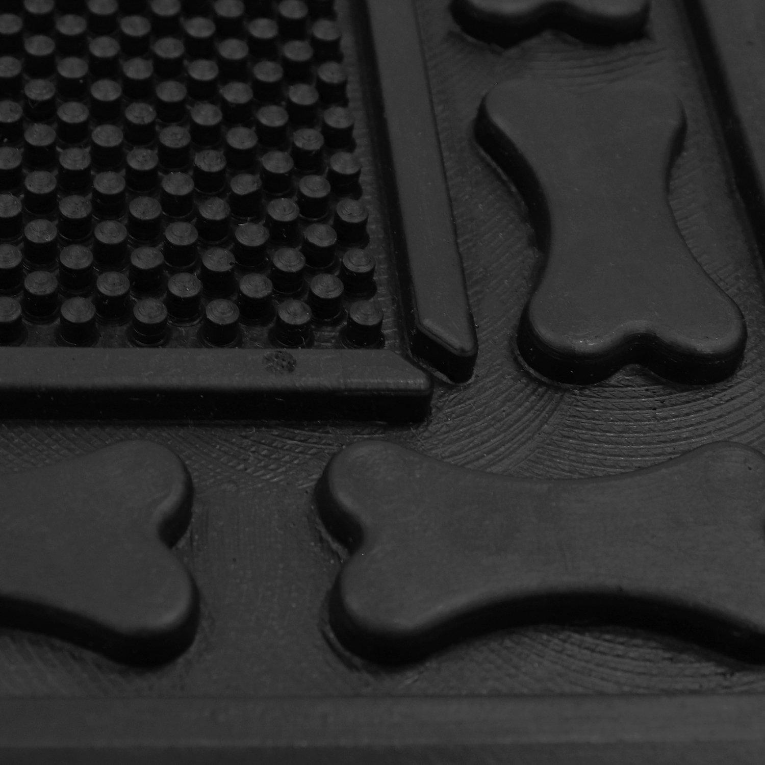 Black - JVL - Fauna Home Rubber Scraper Doormat - 4