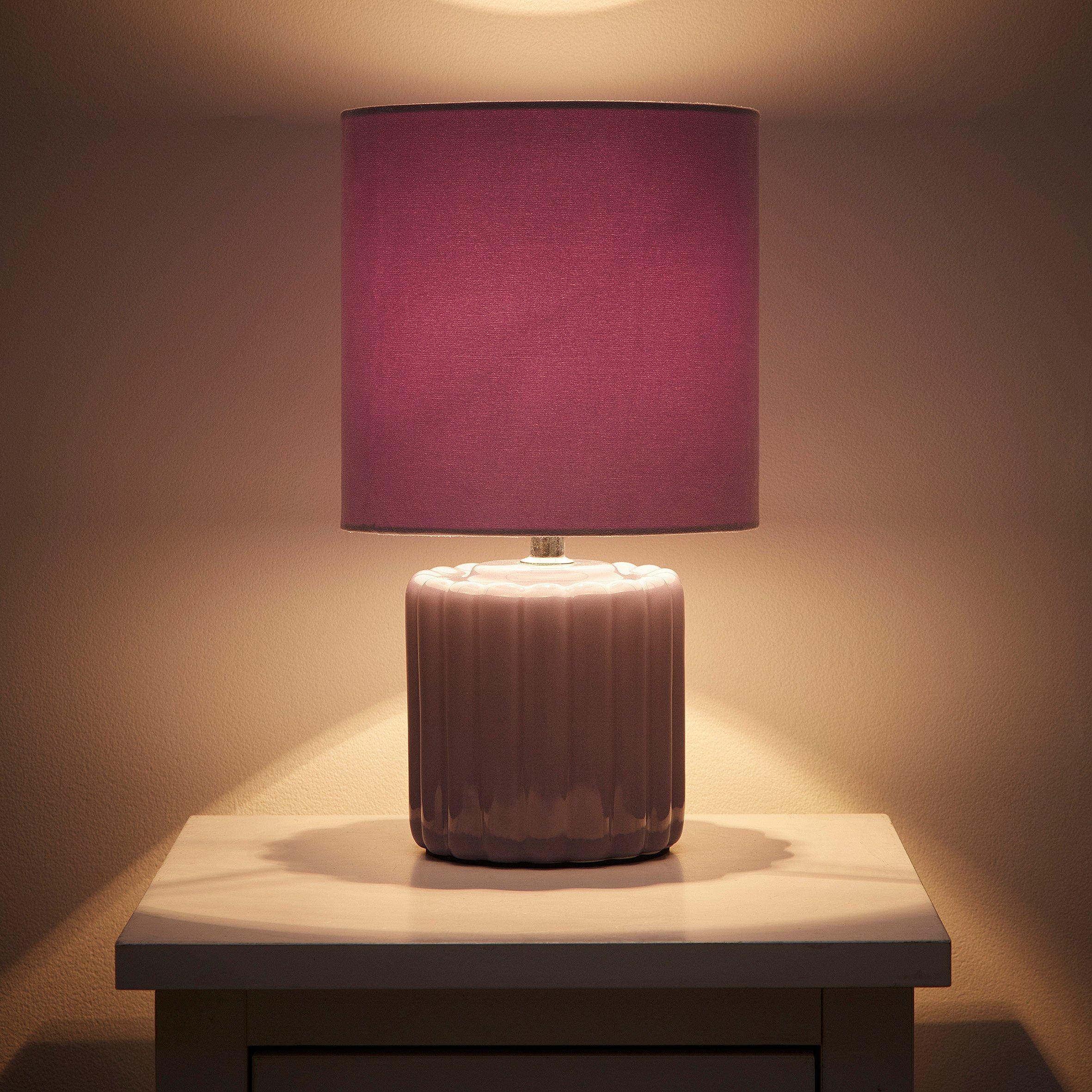 Lilac - K Living - Zoe Lilac Ceramic Table Lamp With Matching Velvet - 2
