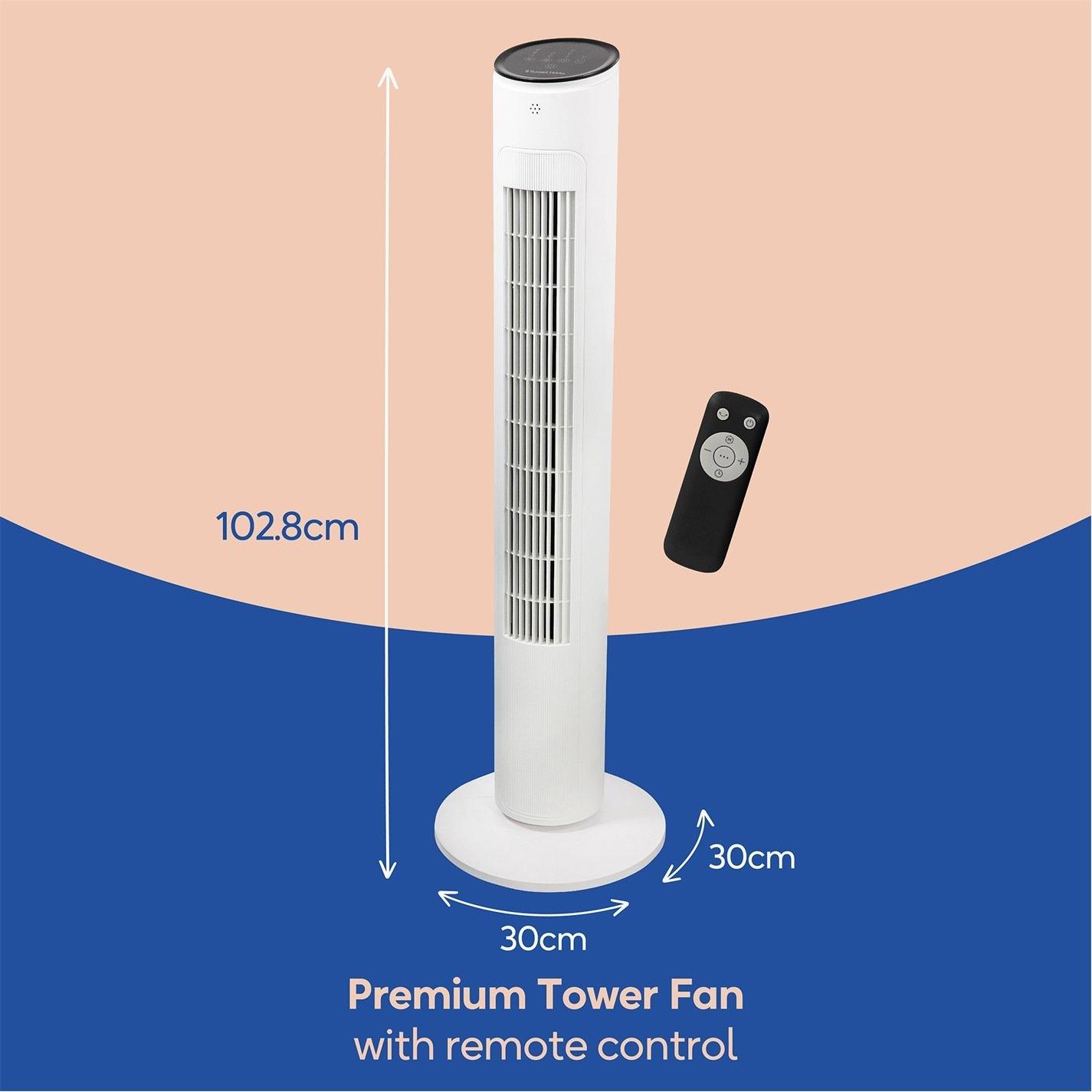 White - Russell Hobbs - RHTWR3S Premium Tower Fan in White - 2