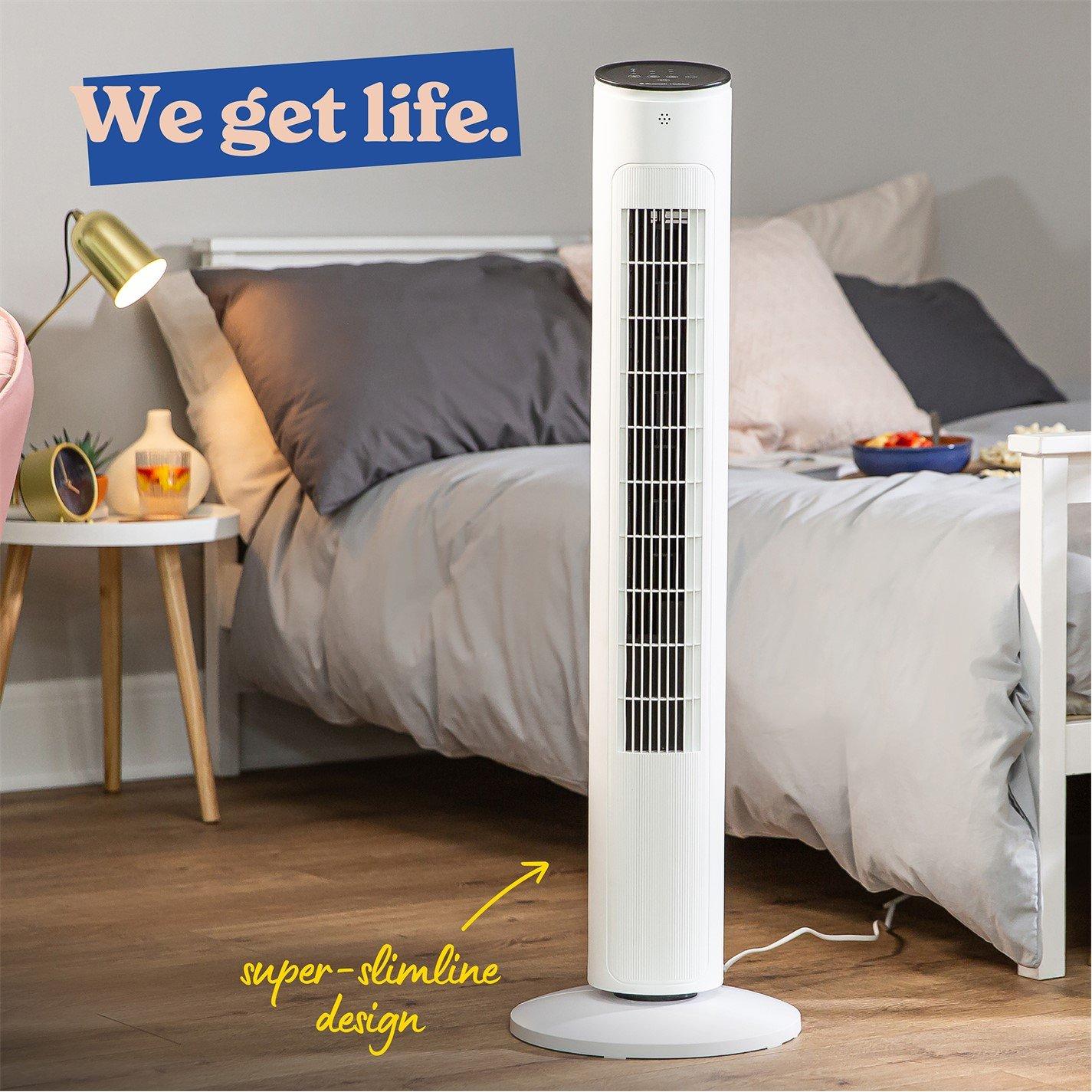 White - Russell Hobbs - RHTWR3S Premium Tower Fan in White - 8