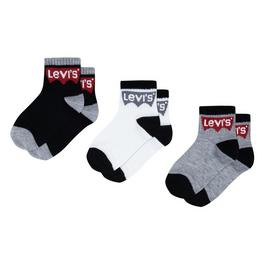 Levis Levis 3 Pack of 1/4 Crew Socks Juniors