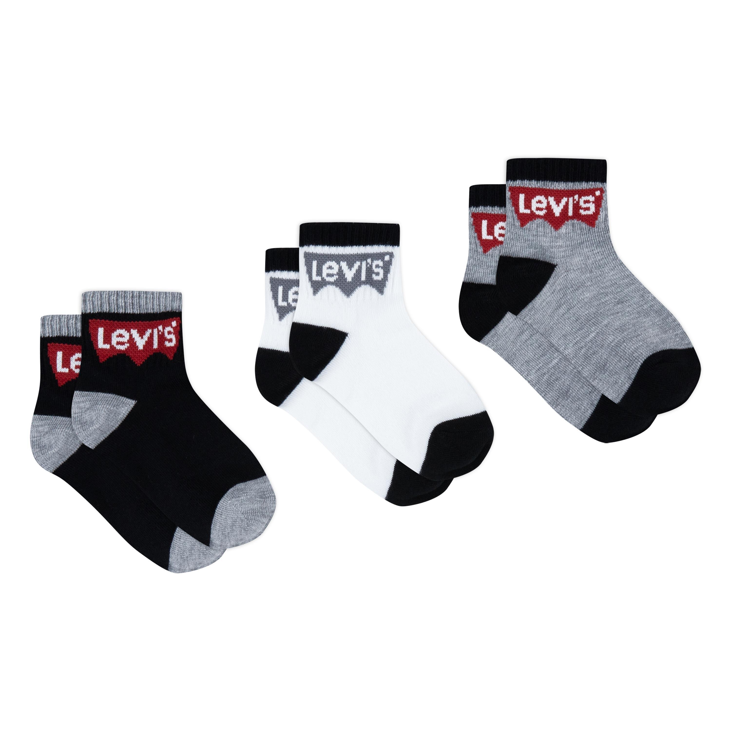 Black 023 - Levis - Levis 3 Pack of quarter Crew Socks Juniors - 2
