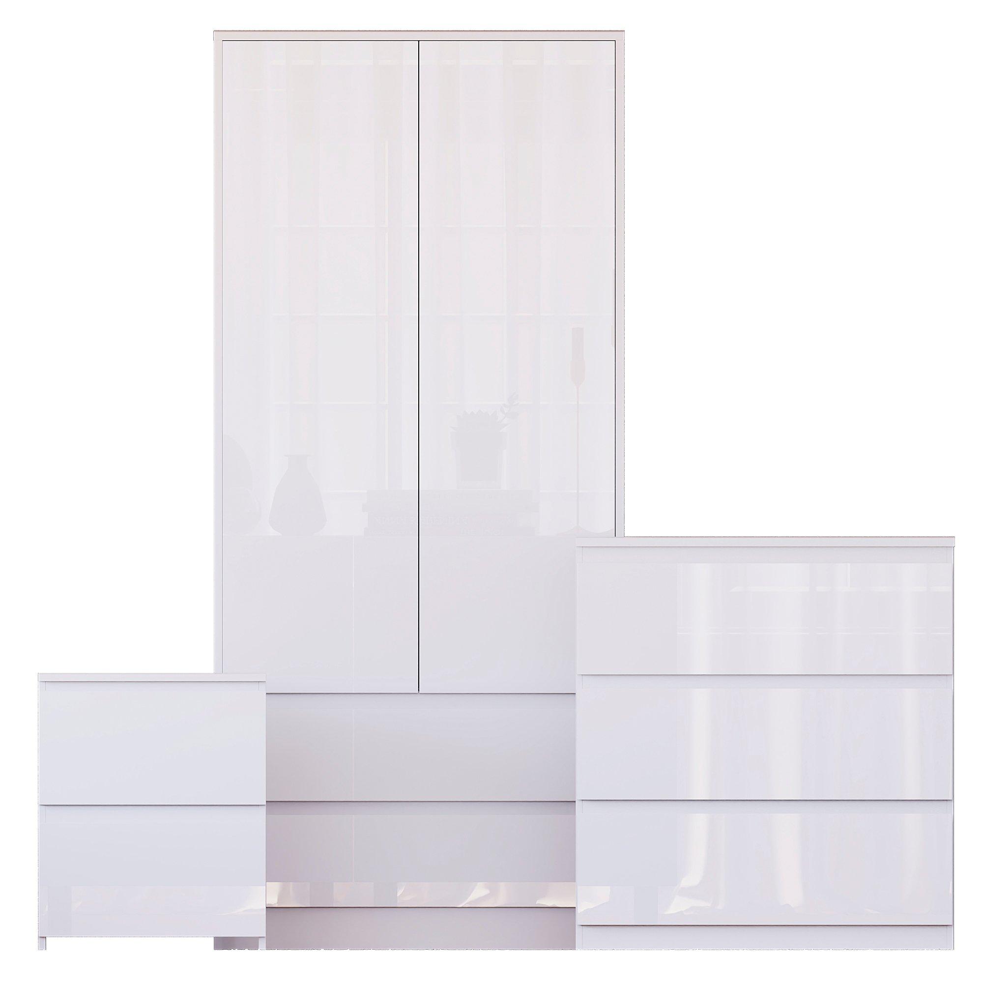 White - Lassic - Vida Designs Glinton Gloss 3 Piece Bedroom Set 1 - 10