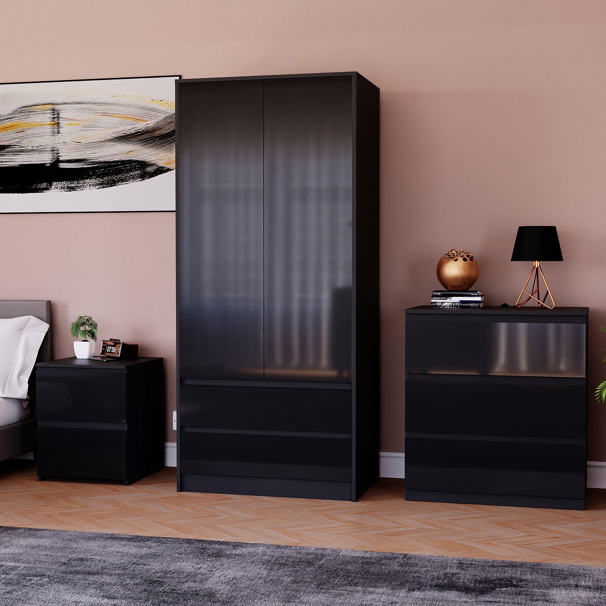 Vida Designs Glinton Gloss 3 Piece Bedroom Set 1