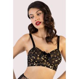 Playful Promises Solar Black & Gold Cosmic Print Bullet Bra