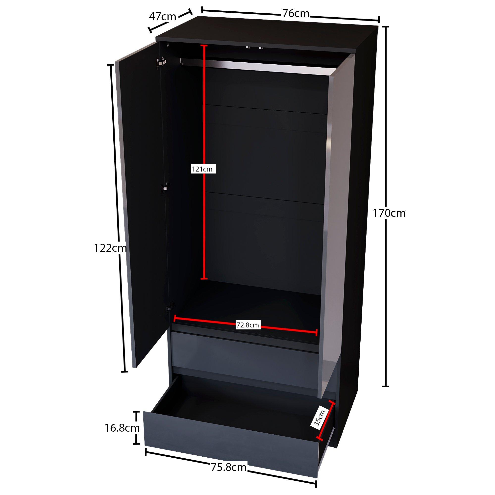 Black - Lassic - Vida Designs Glinton Gloss 3 Piece Bedroom Set 2 - 9