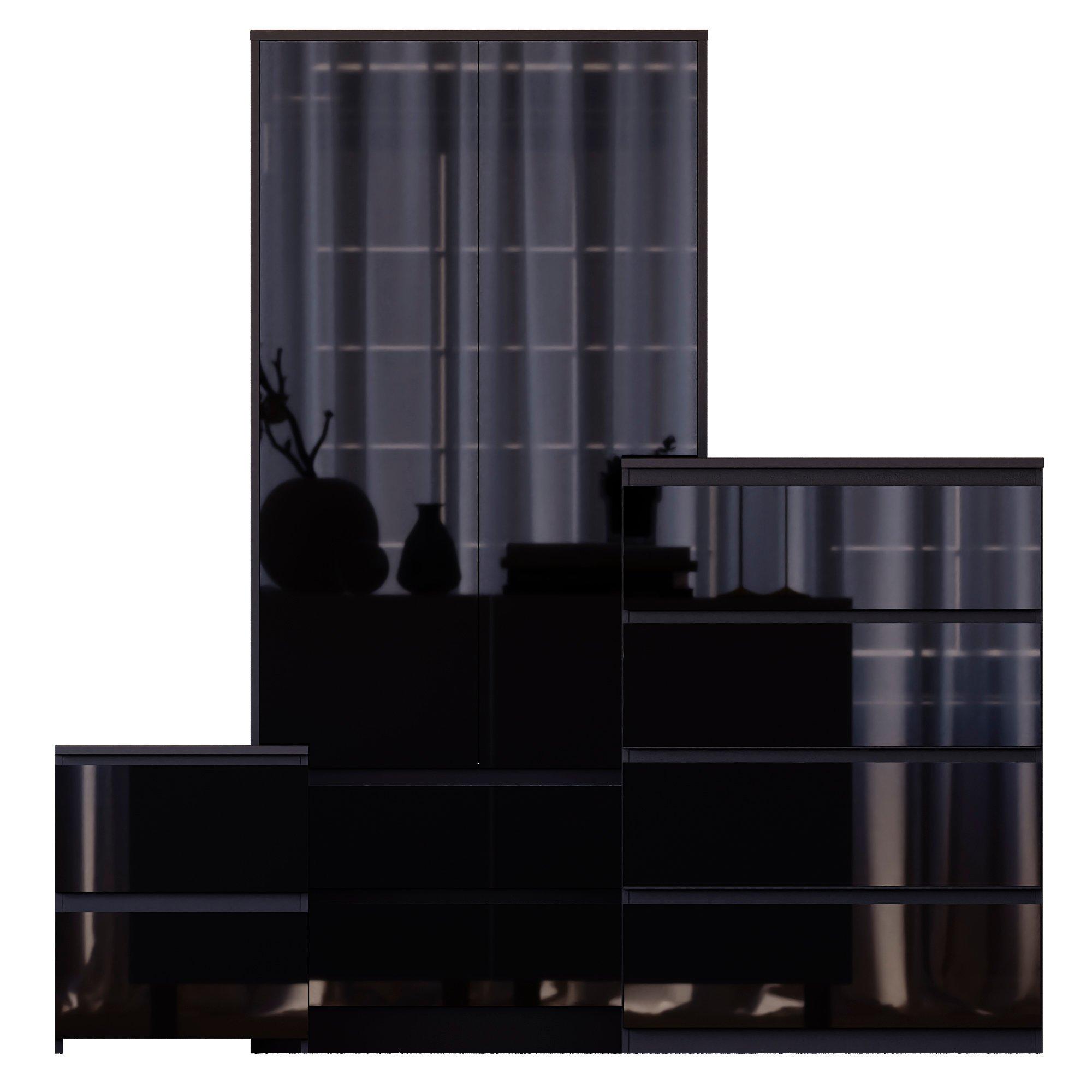 Black - Lassic - Vida Designs Glinton Gloss 3 Piece Bedroom Set 2 - 10
