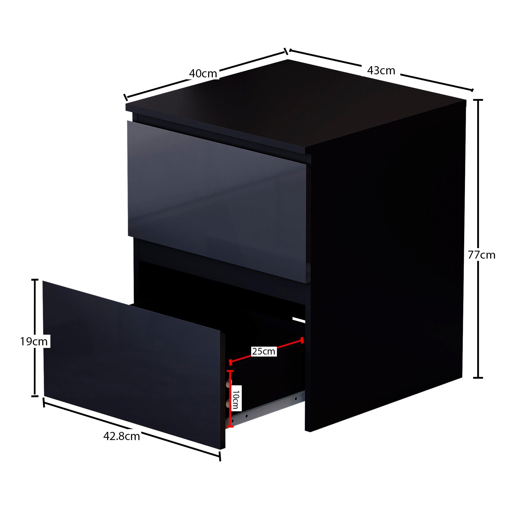 Black - Lassic - Vida Designs Glinton Gloss 3 Piece Bedroom Set 3 - 5