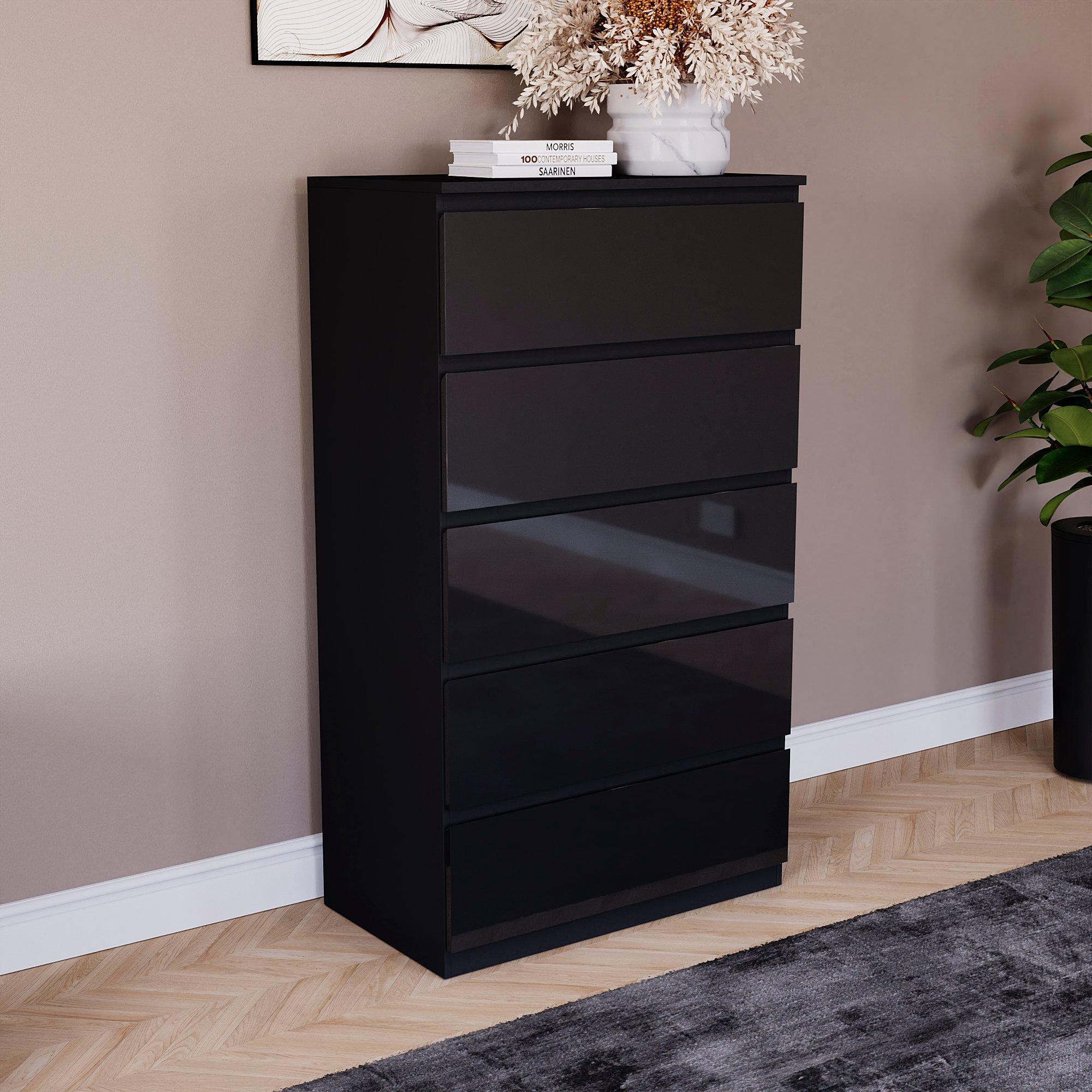 Black - Lassic - Vida Designs Glinton Gloss 3 Piece Bedroom Set 3 - 6