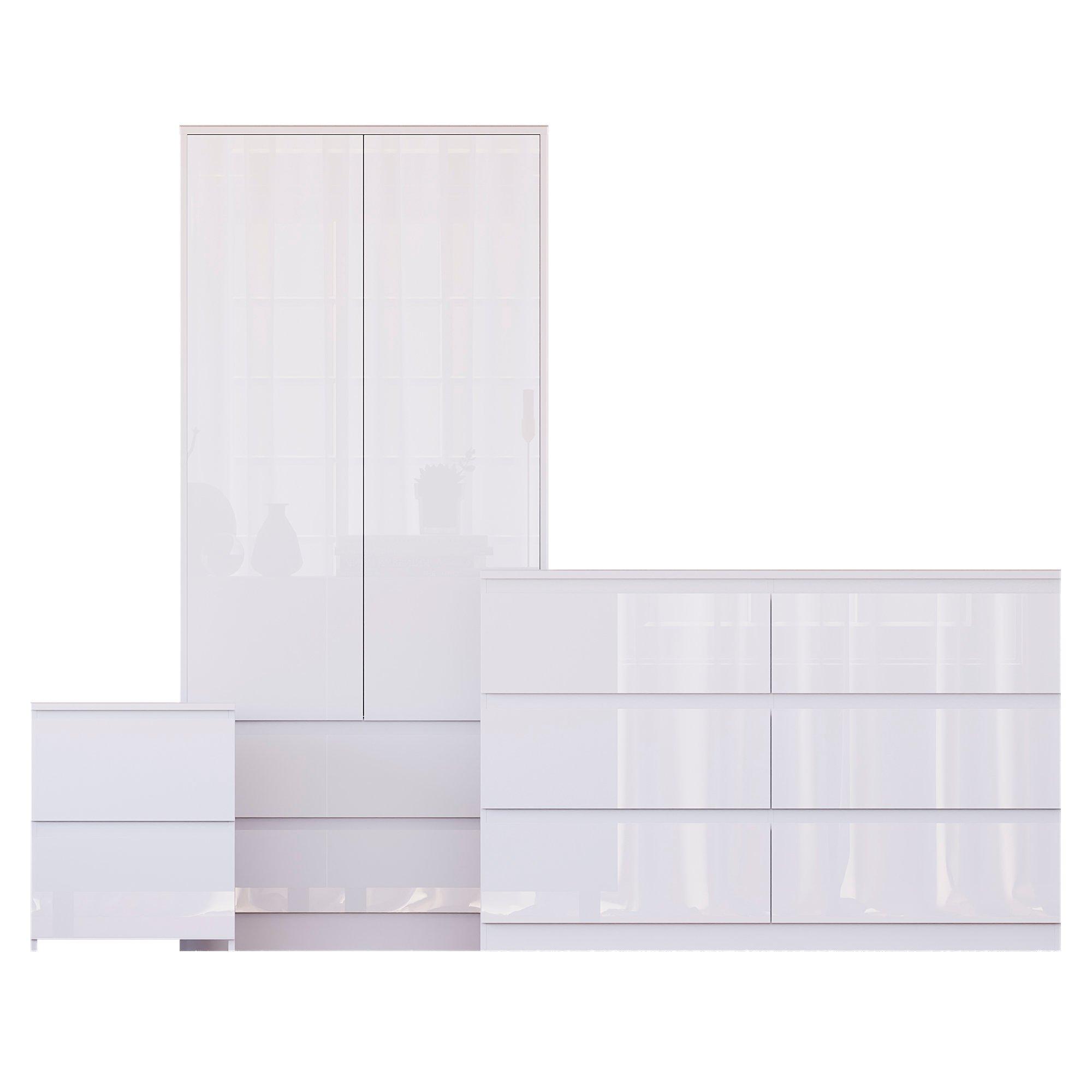 White - Lassic - Vida Designs Glinton Gloss 3 Piece Bedroom Set 4 - 10