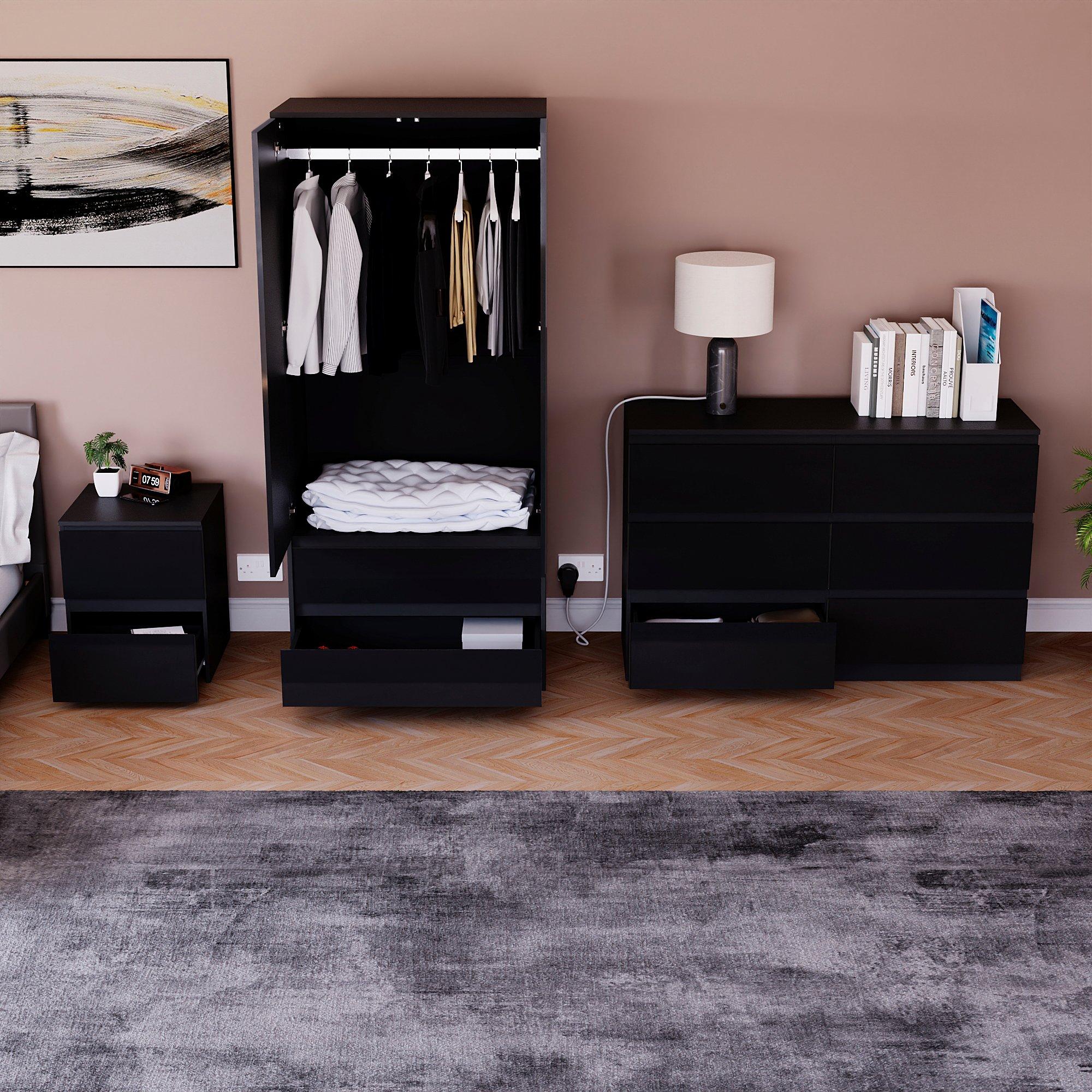 Black - Lassic - Vida Designs Glinton Gloss 3 Piece Bedroom Set 4 - 2