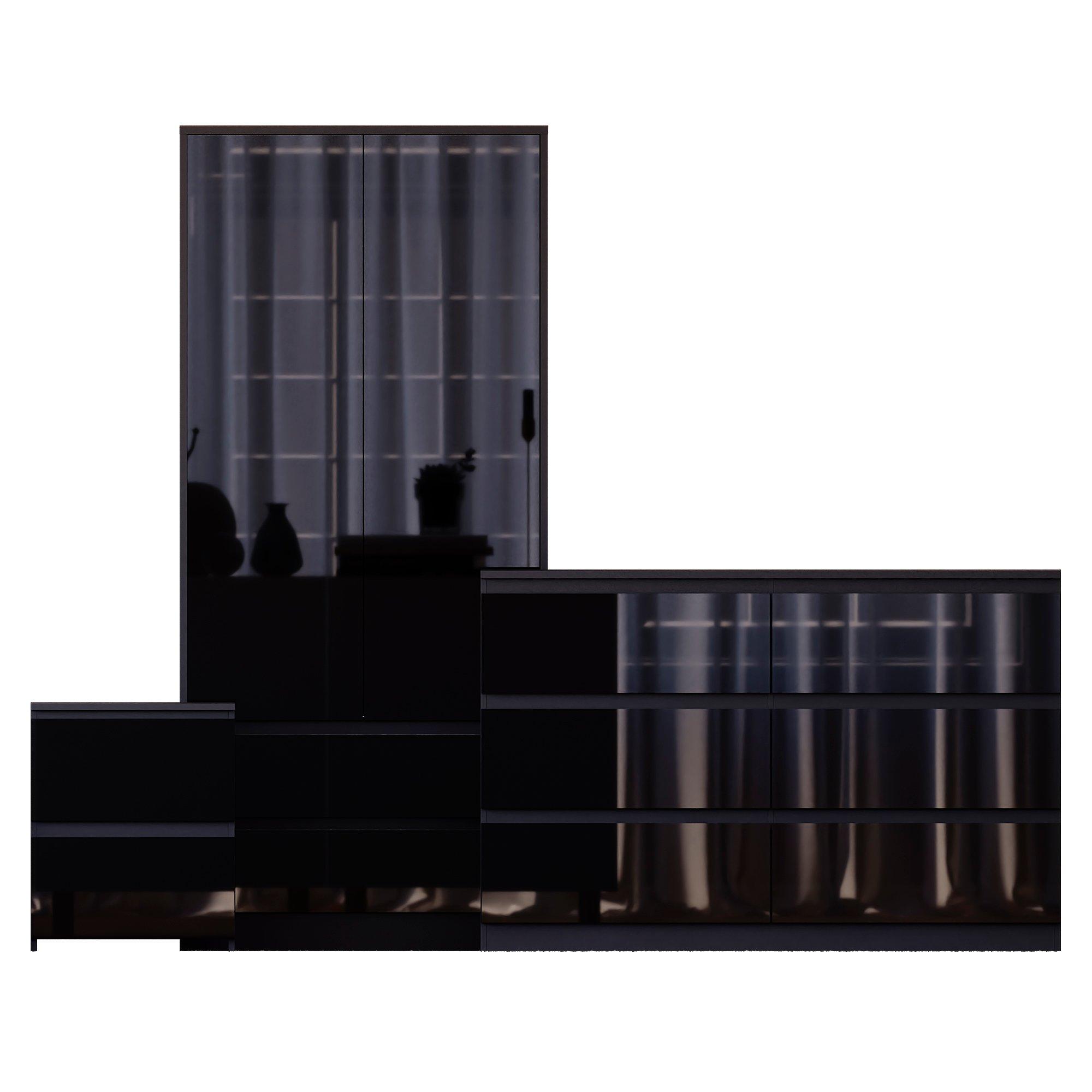 Black - Lassic - Vida Designs Glinton Gloss 3 Piece Bedroom Set 4 - 9