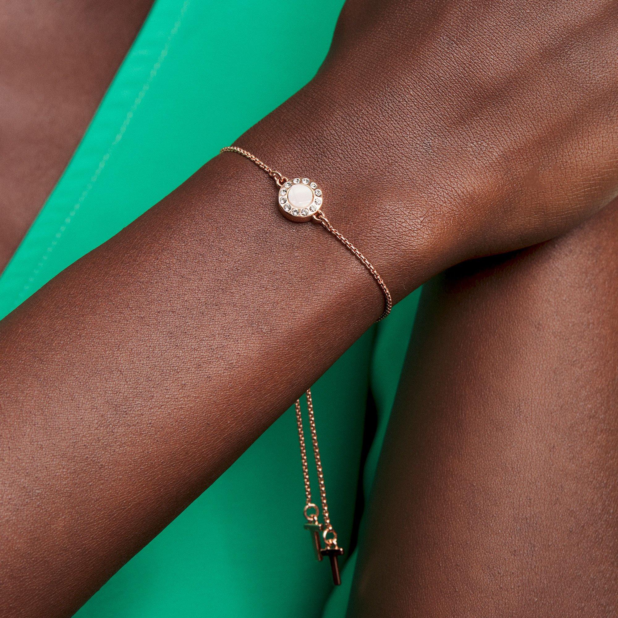 Pink Gold/Cryst - Ted Baker - GISELO Gem Button Adjustable Bracelet For Women - 3