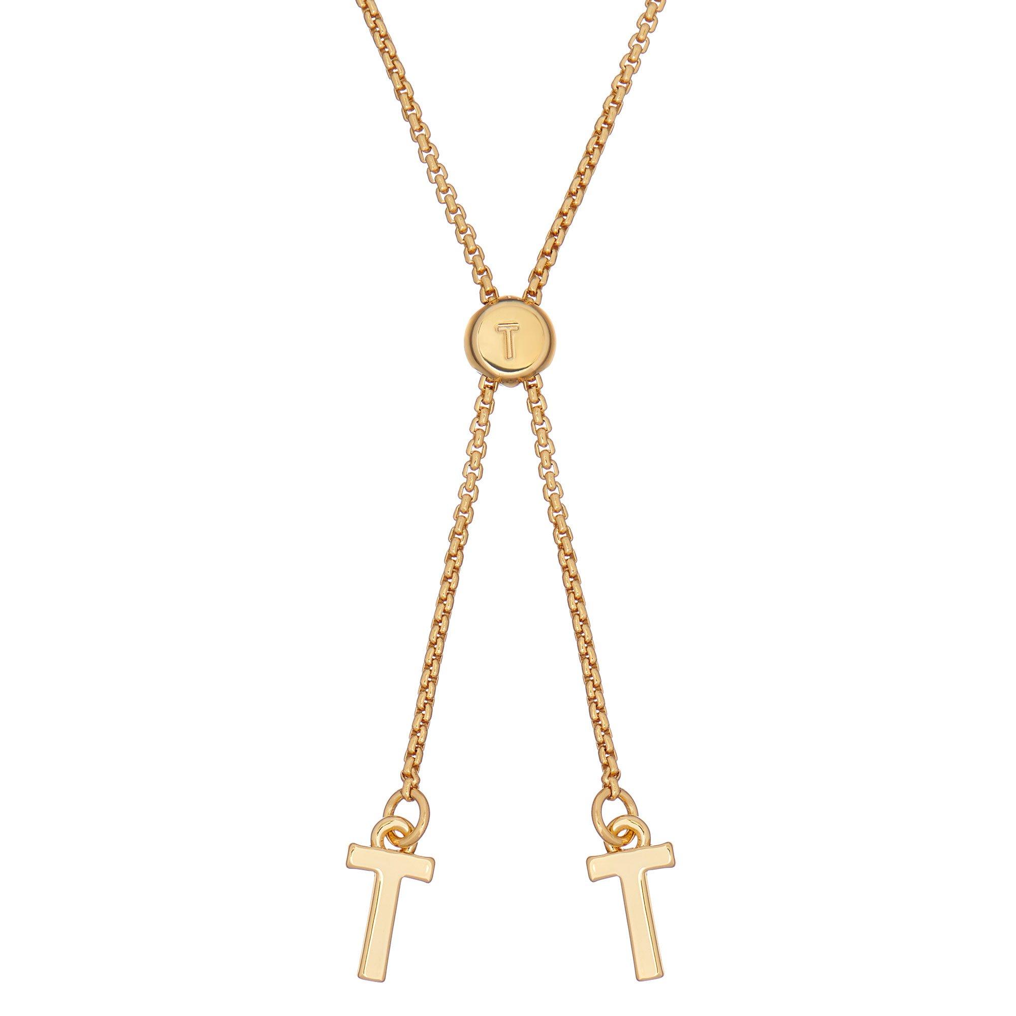 Gold/Black Agat - Ted Baker - Glorii Logo Gem Bar Adjustable Bracelet - 2