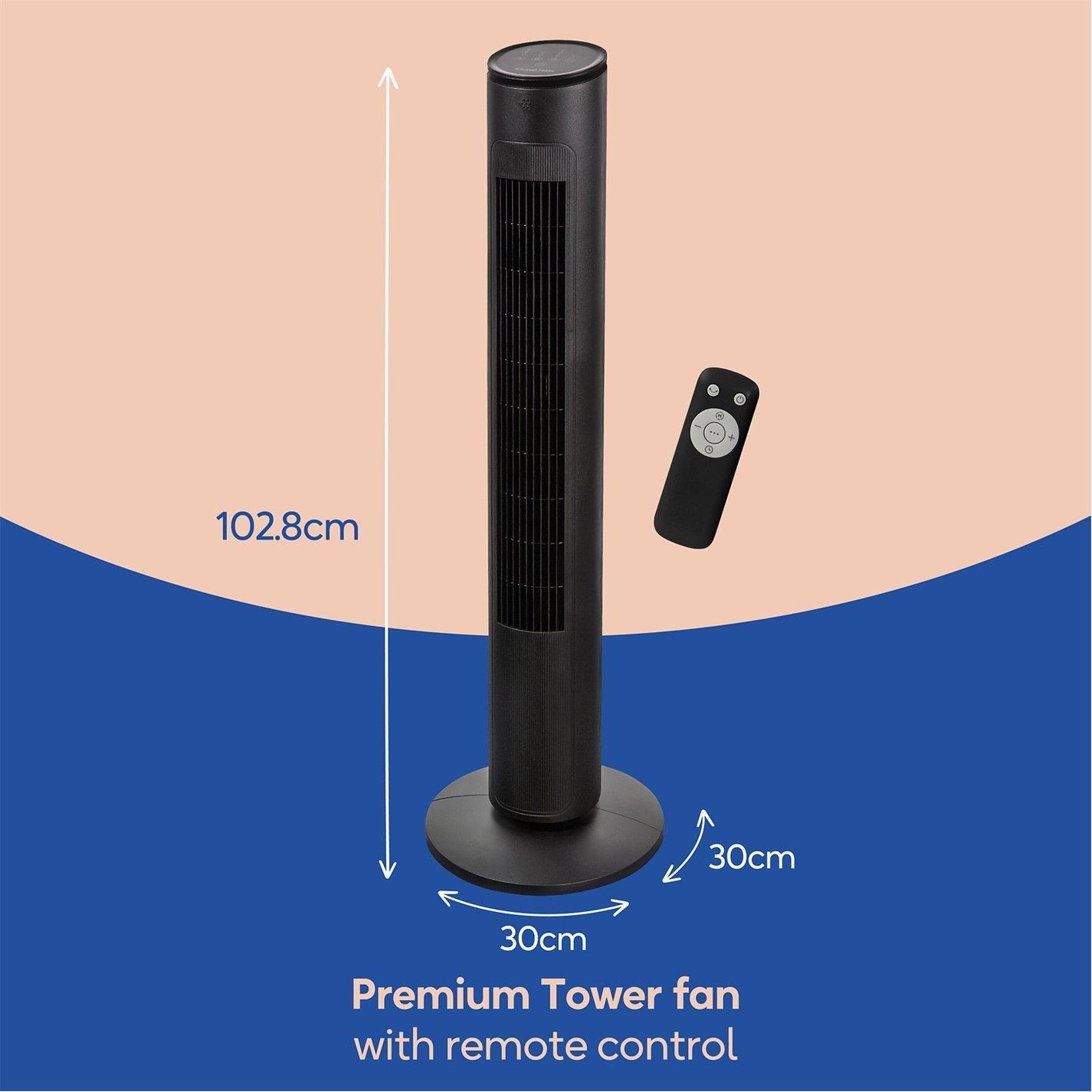 Black - Russell Hobbs - RHTWR3SB Premium Tower Fan in Black - 2