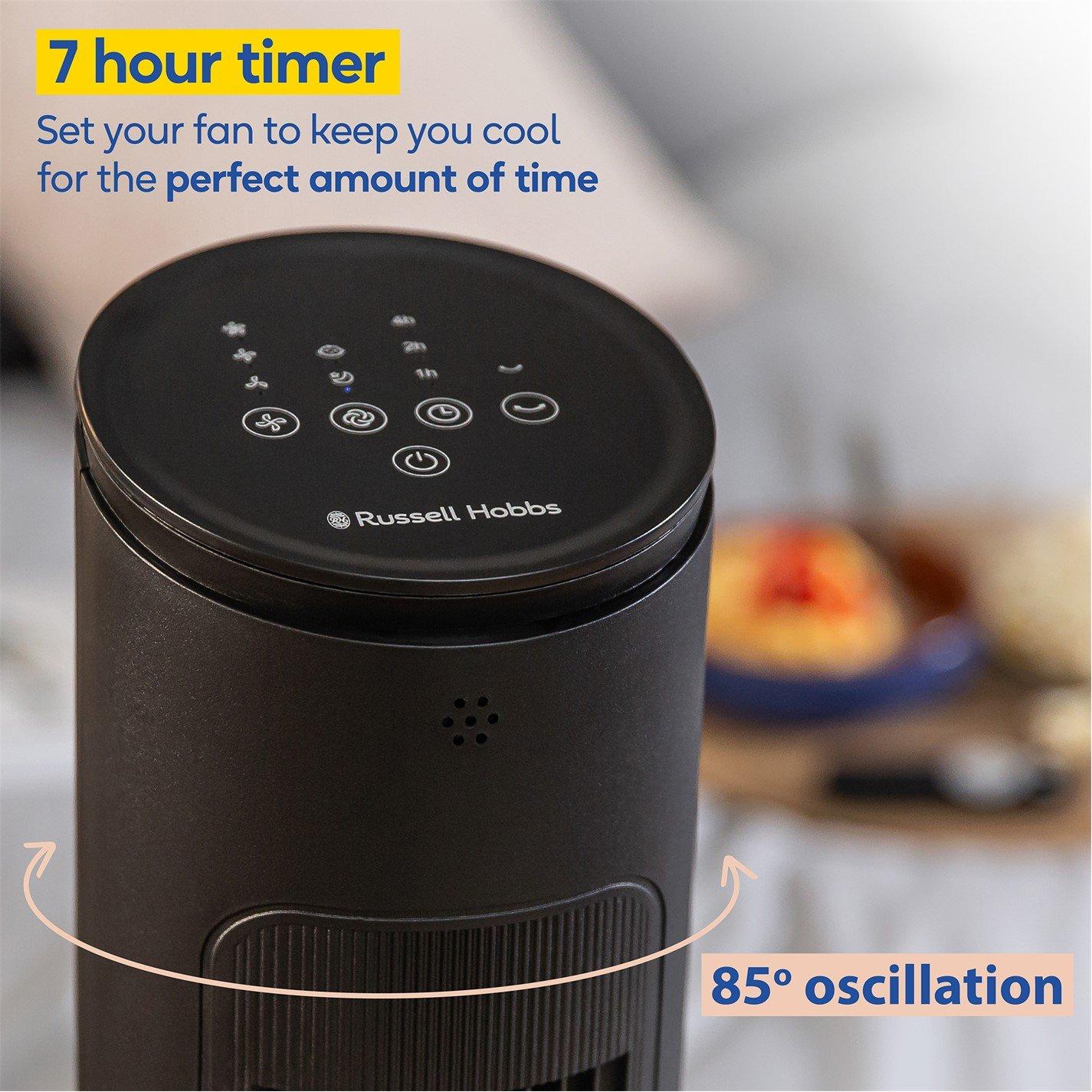 Black - Russell Hobbs - RHTWR3SB Premium Tower Fan in Black - 3