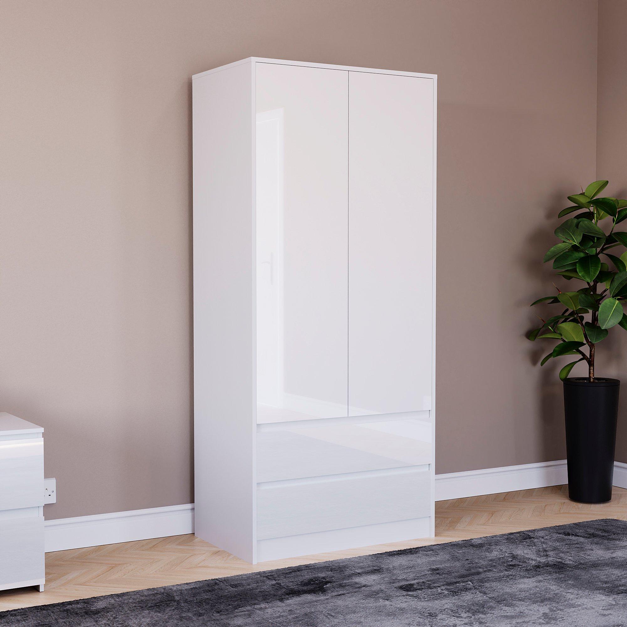 White - Lassic - Vida Designs Glinton Gloss 3 Piece Bedroom Set 5 - 8