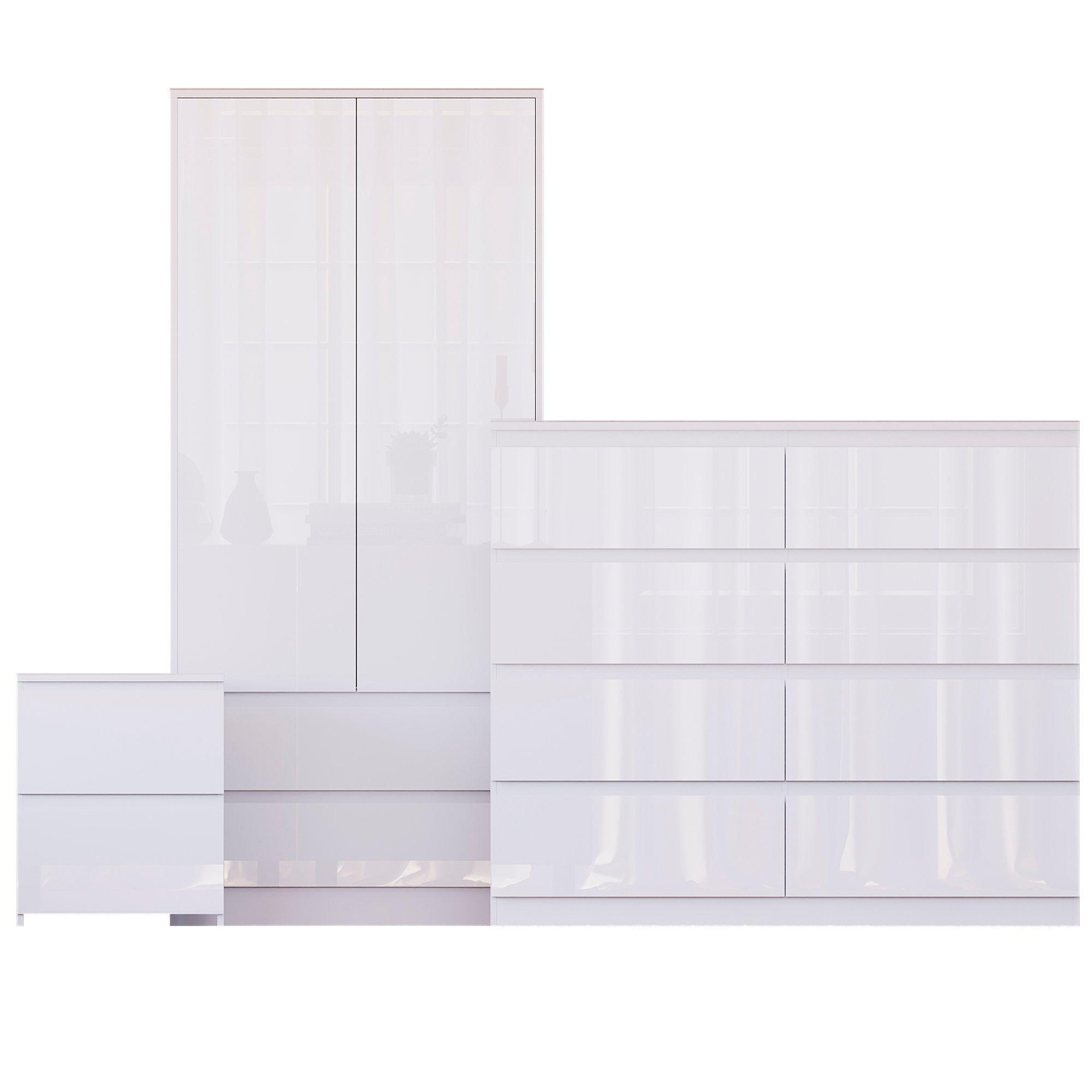 White - Lassic - Vida Designs Glinton Gloss 3 Piece Bedroom Set 5 - 10