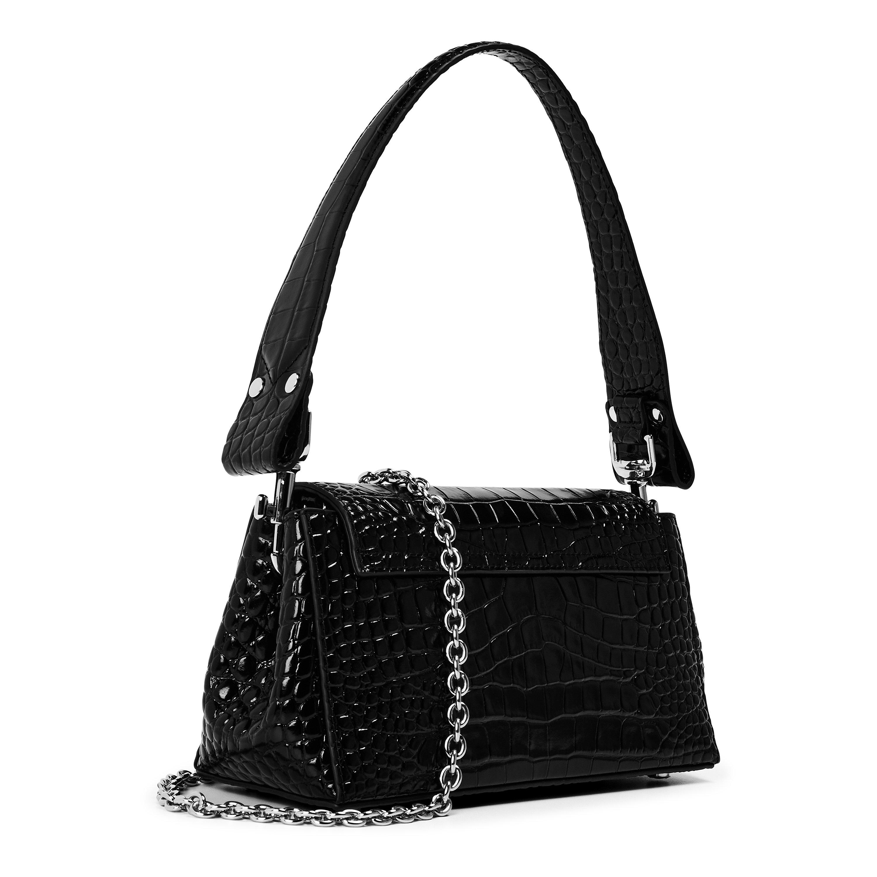 Black Croc - Vivienne Westwood - Womens Hazel Medium Shoulder Bag - 2