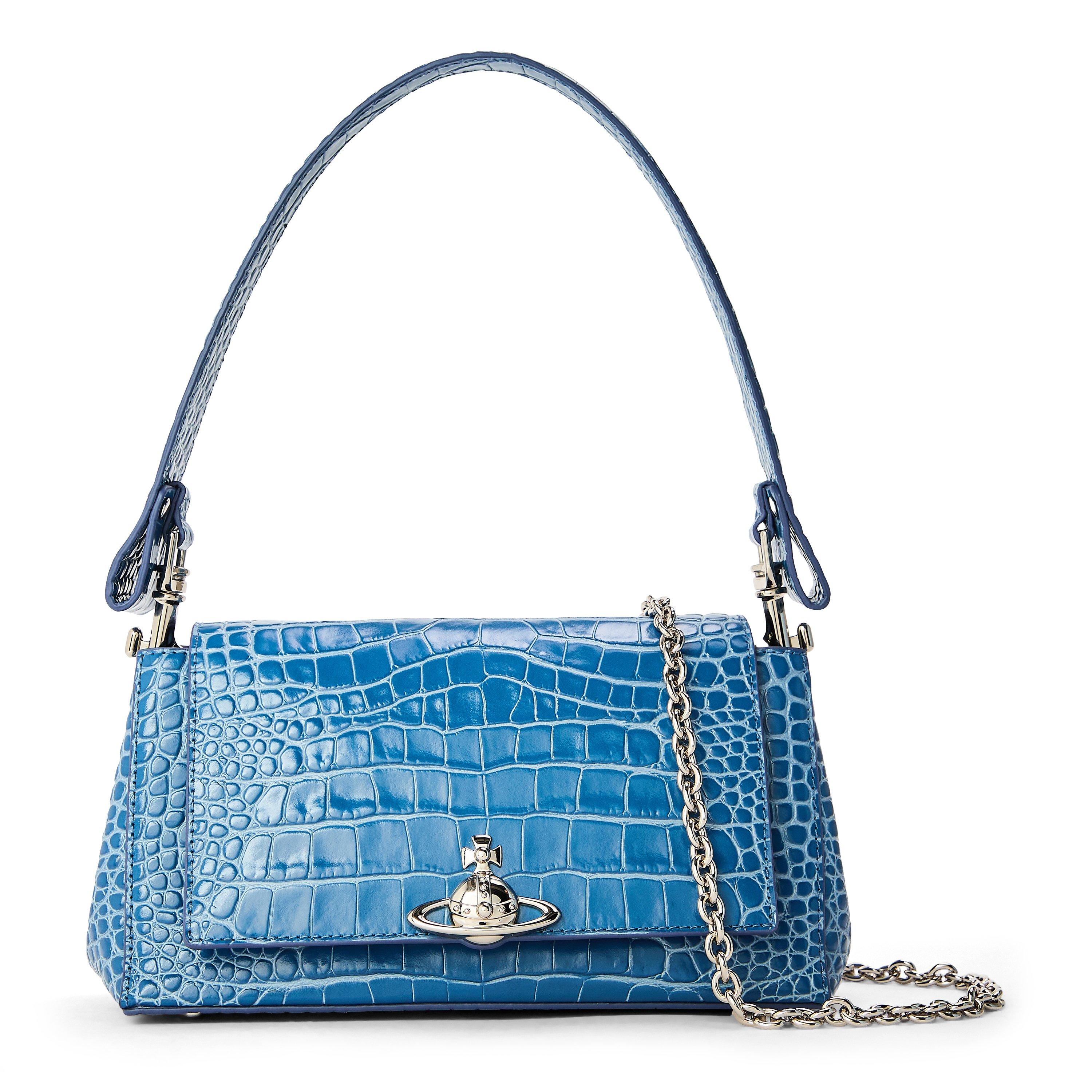 BLUE - Vivienne Westwood - Women’s Medium Hazel Handbag in Croc - 1