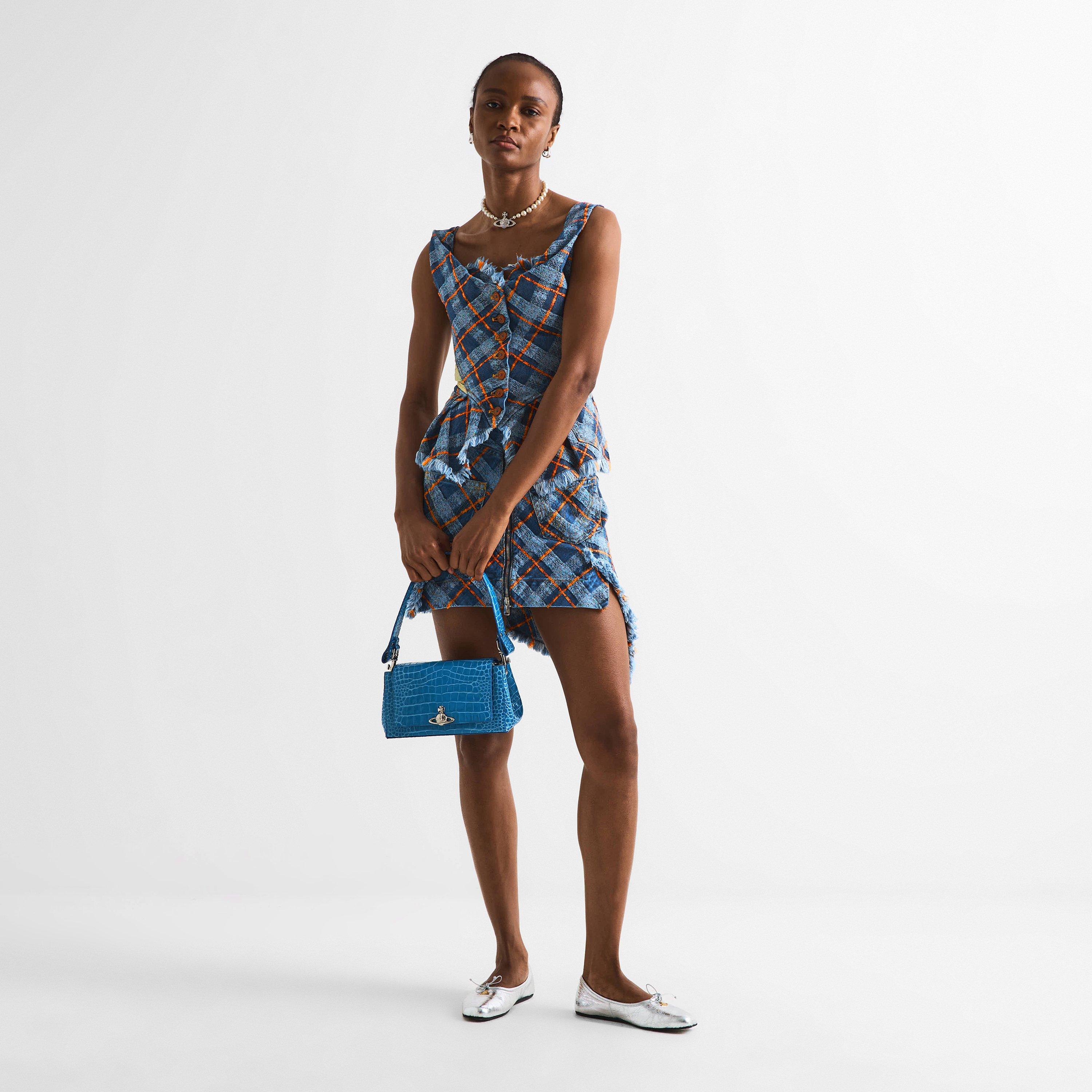 BLUE - Vivienne Westwood - Women’s Medium Hazel Handbag in Croc - 6