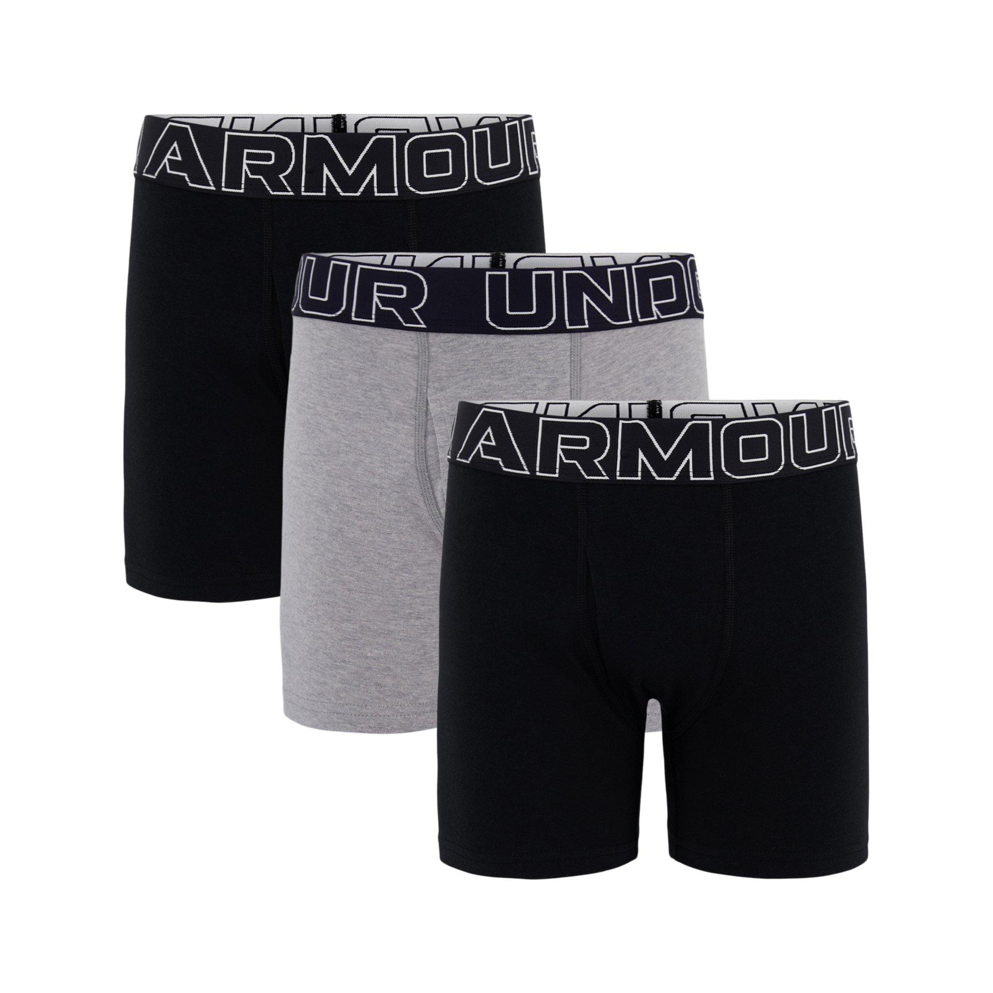Under Armour Boys 3Pk Cotton Boxers Junior - Blk/Blk/Gry - (S) 8-9Y