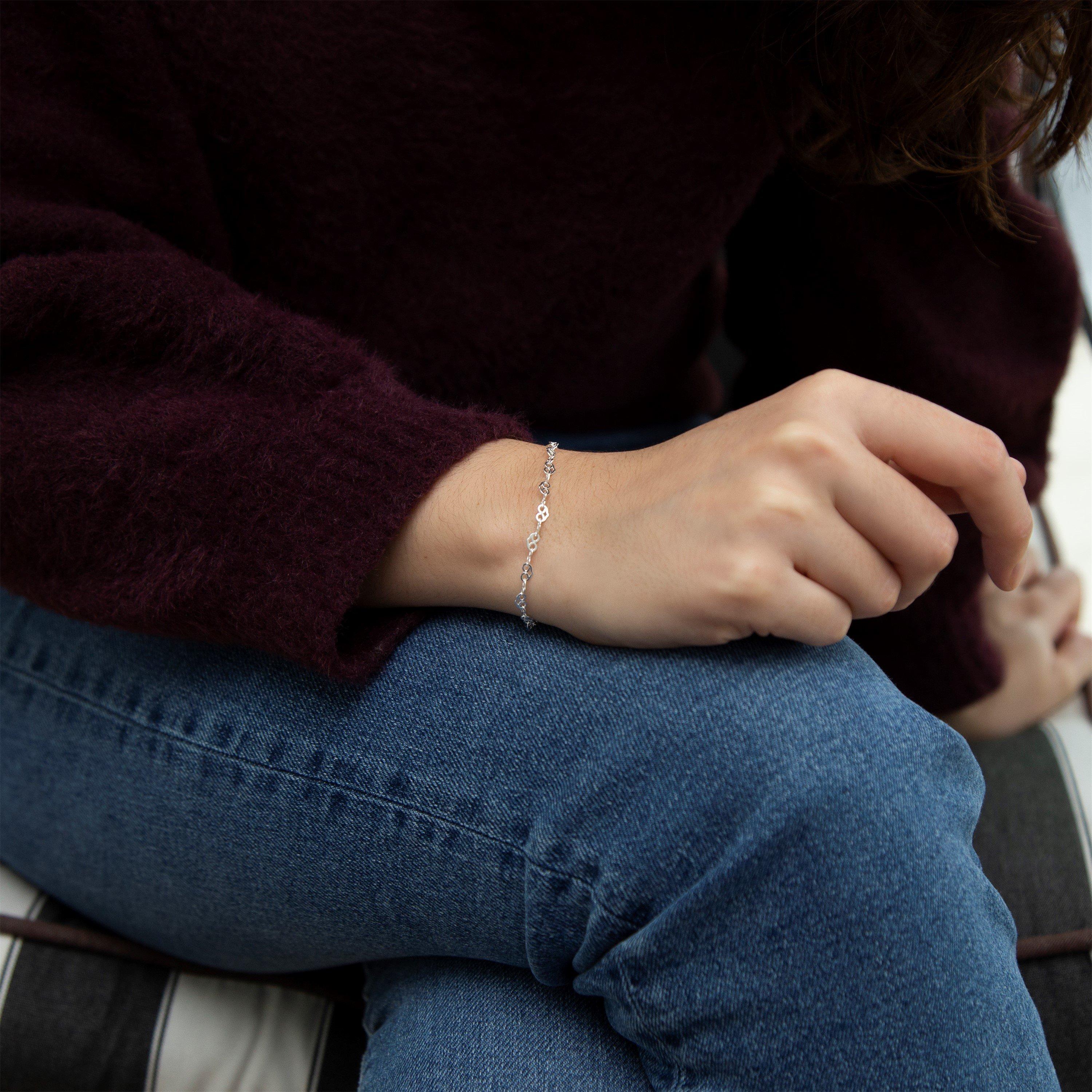 Sterling Silver - Be You - Sterling Silver Heart Link Bracelet - 3