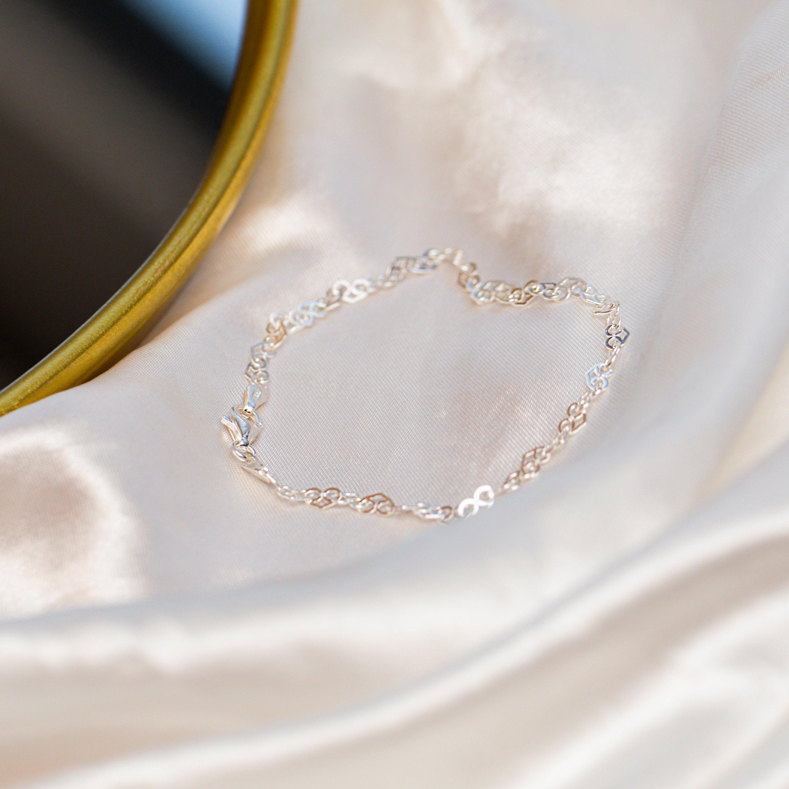 Sterling Silver - Be You - Sterling Silver Heart Link Bracelet - 4