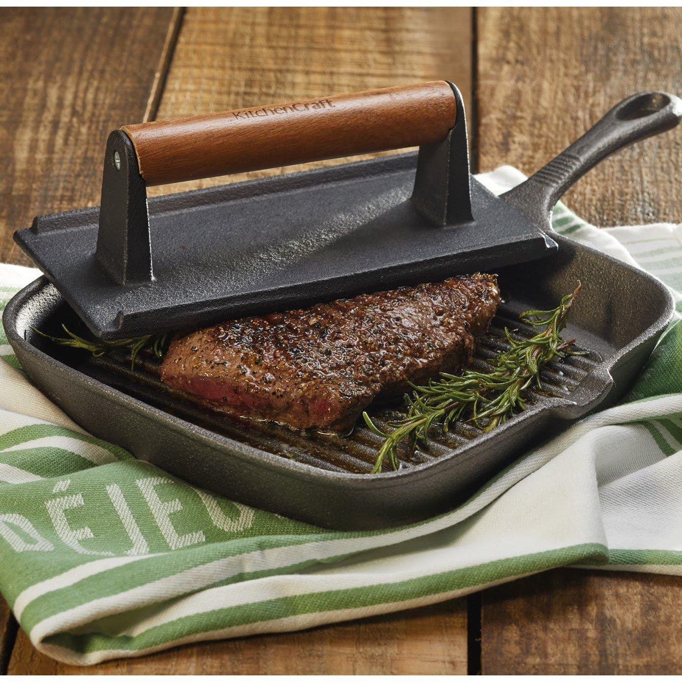 Black - KitchenCraft - Cast Iron Grill Press - 2