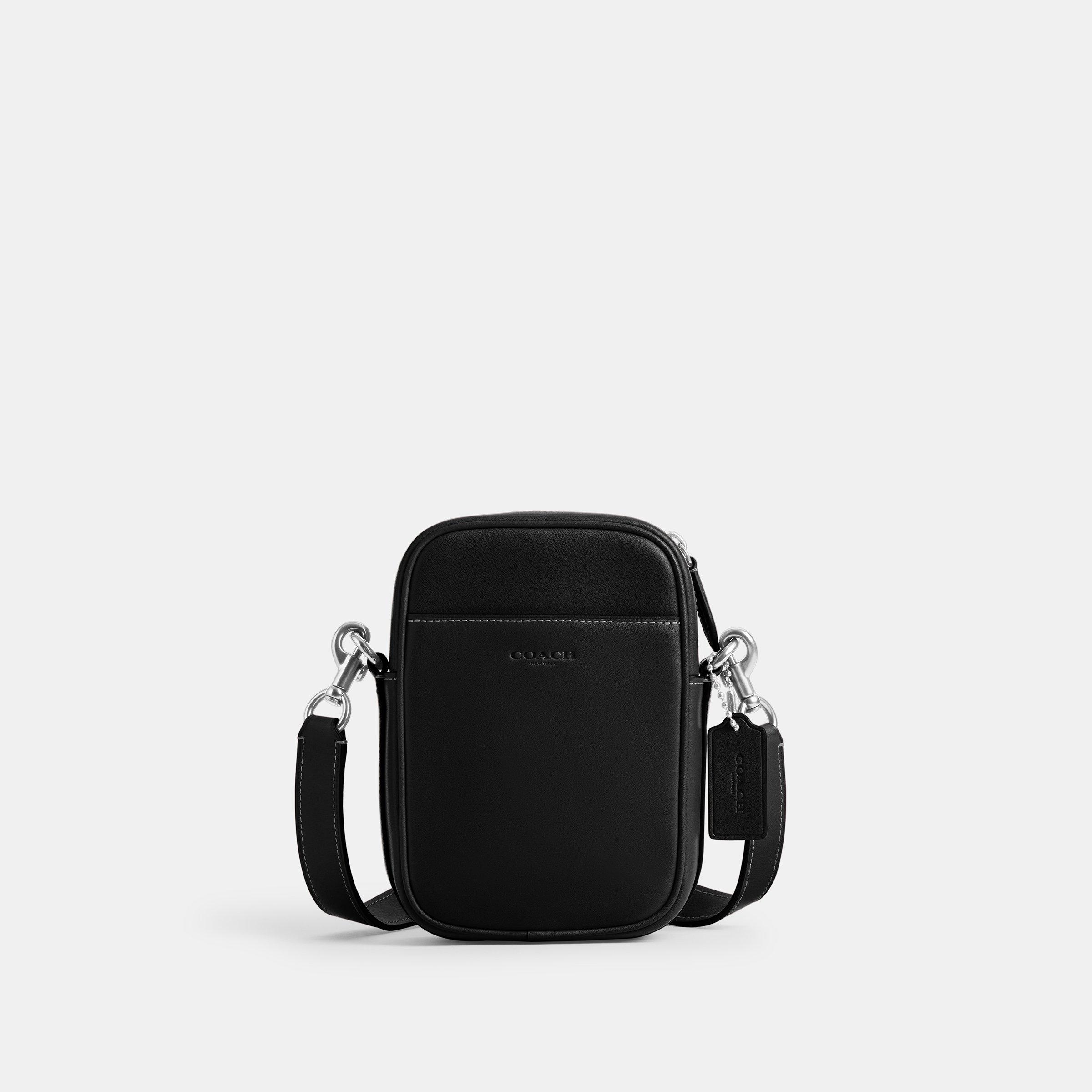 Coach Hitch Leather Cross Body Bag - Black