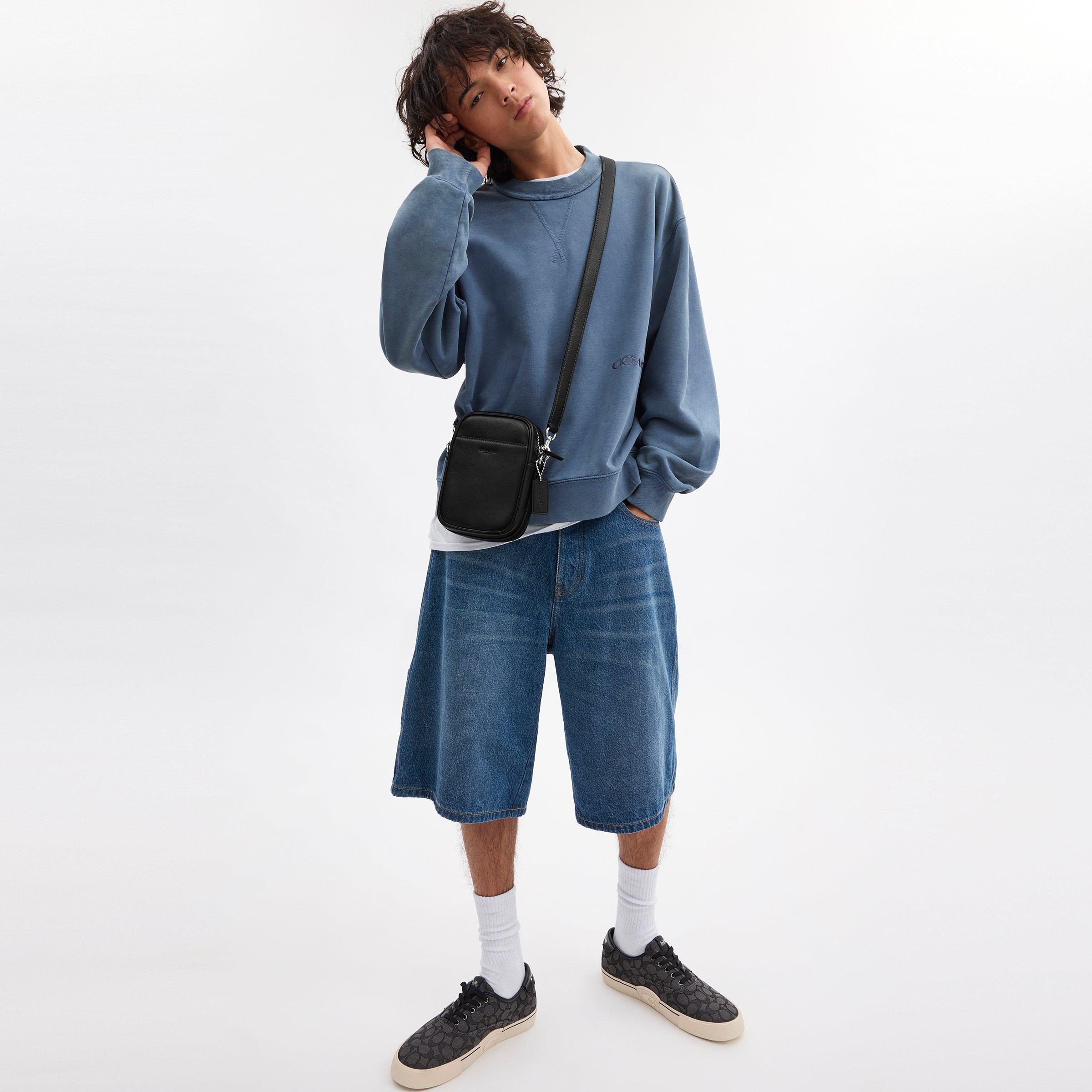 Black - Coach - Hitch Leather Cross Body Bag - 4