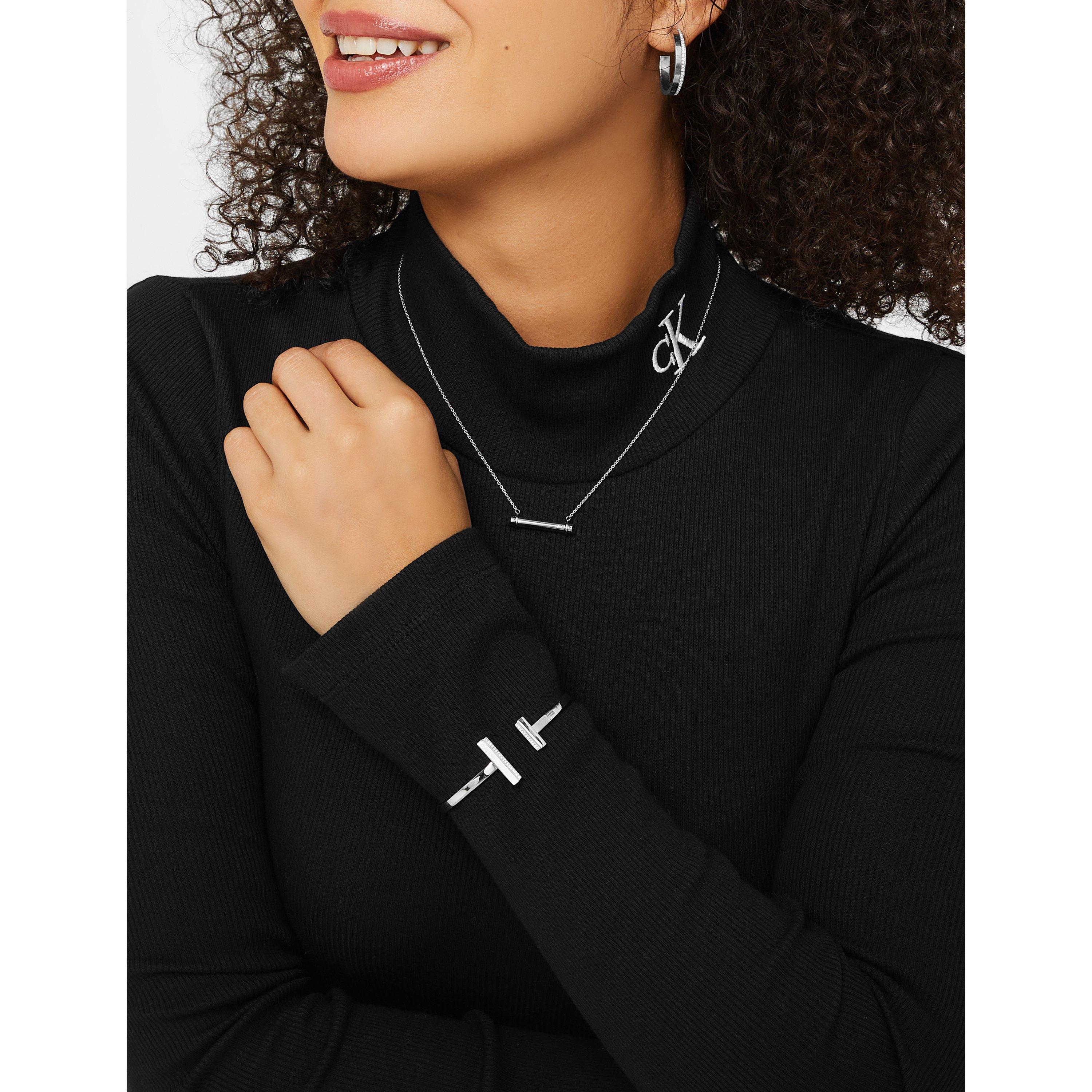 Silver - Calvin Klein - Ladies Calvin Klein polished stainless steel  necklace - 2