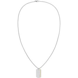 Calvin Klein Gents Calvin Klein stainless steel and grey metal dog tag necklace
