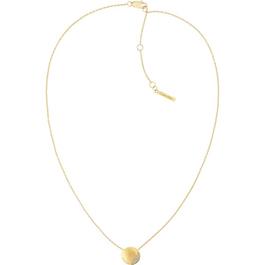 Calvin Klein Ladies Calvin Klein brushed yellow gold crystal  necklace