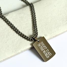 Aye Do Mens Rectangle Pendant & Chunky Chain - Best Dad