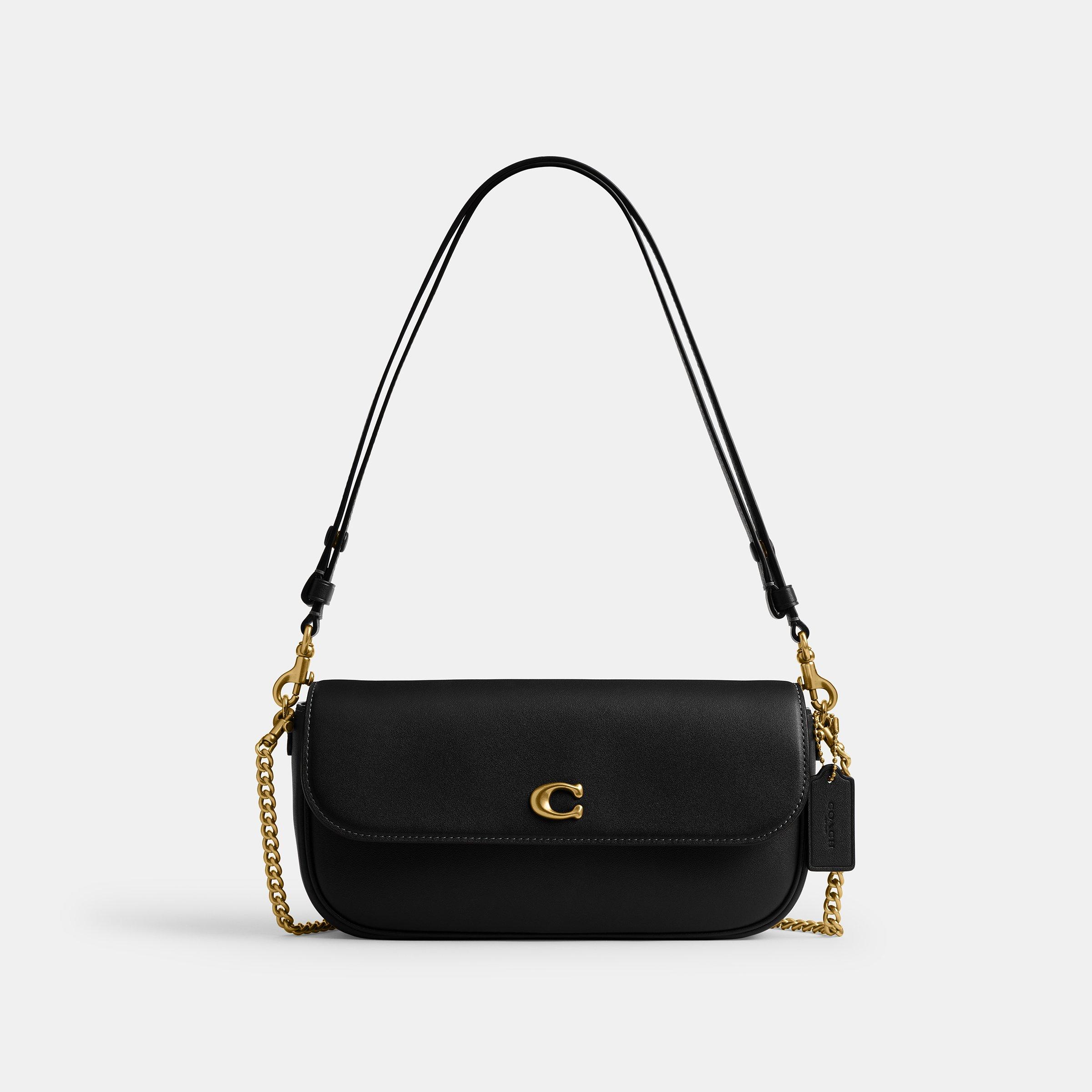 b4/black - Coach - Womens Brook Flap Chain Bag - 1