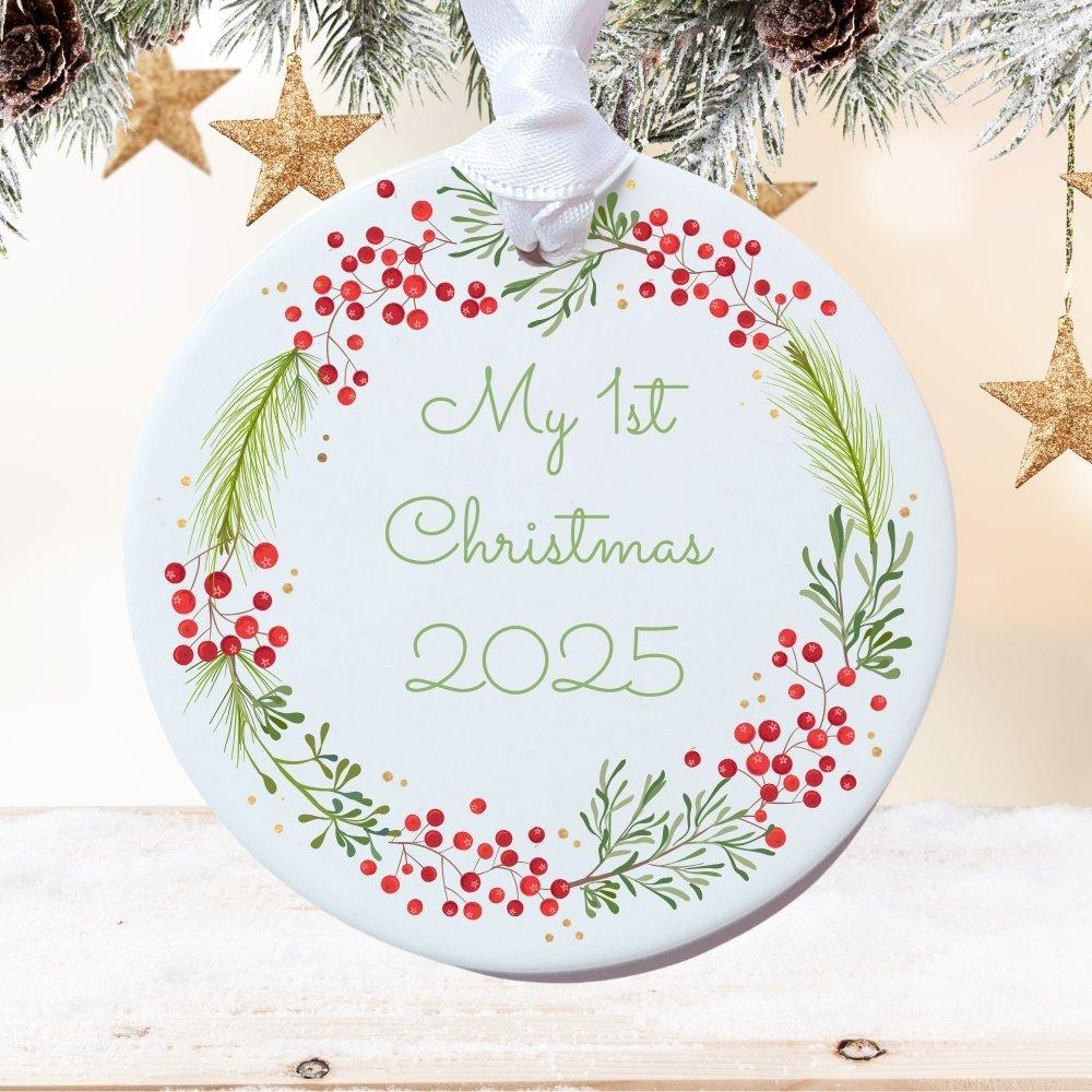 Aye Do Gifts 1st Christmas Berry Ceramic Decoration 7766-CRM
