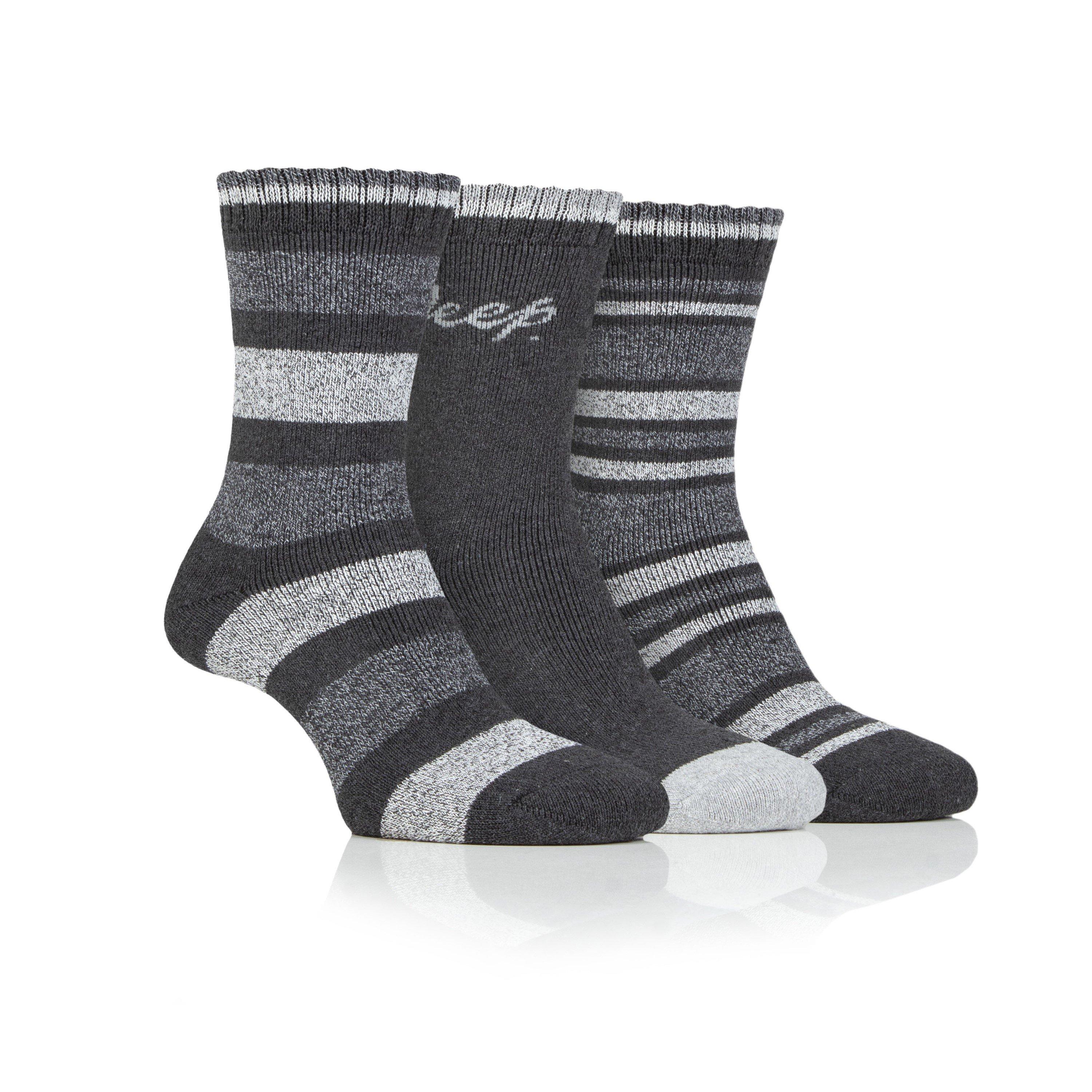 Jeep Women's Striped Boot Socks - Slate/Grey - Ladies 4-8