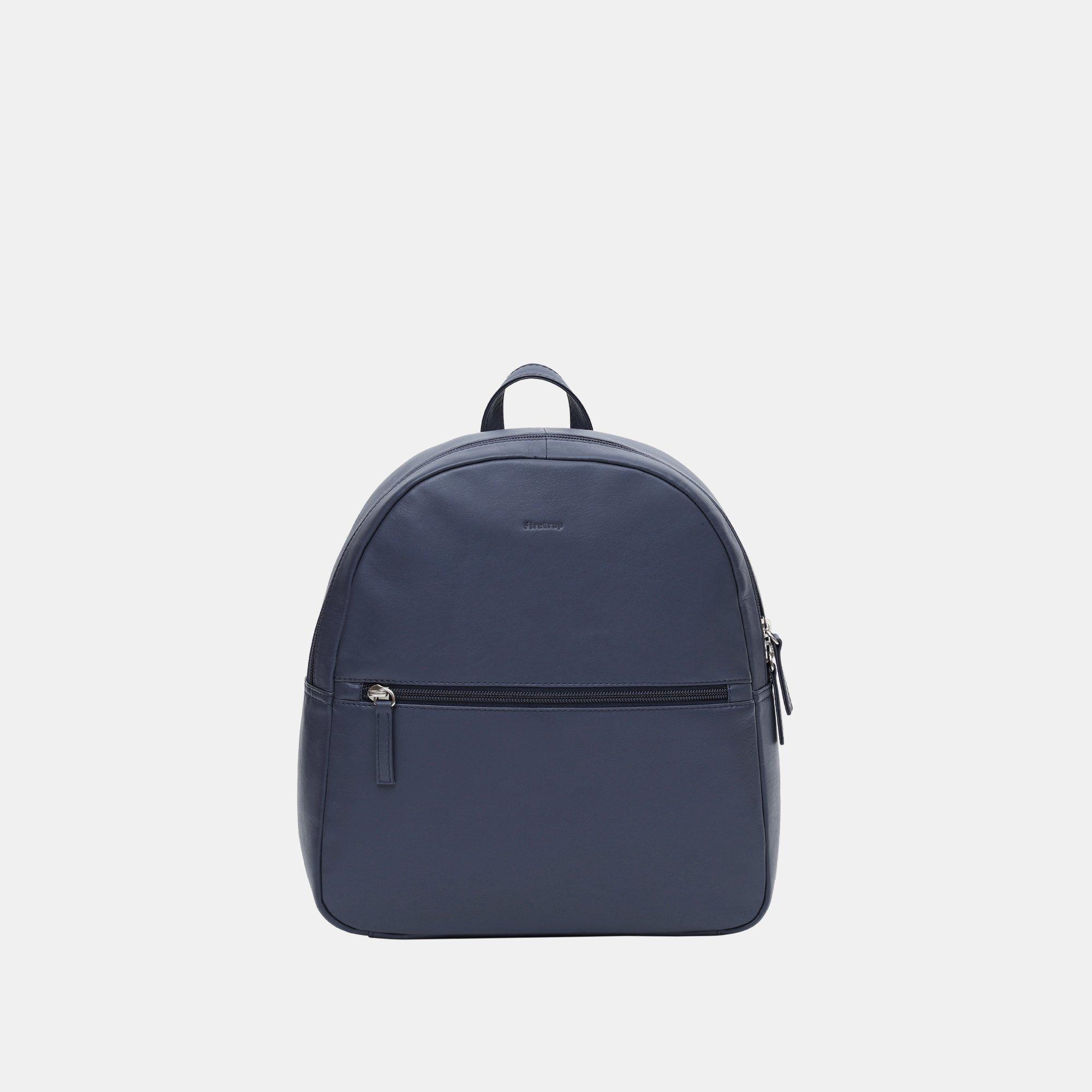 Firetrap  Leather Zip Backpack - Classic Navy