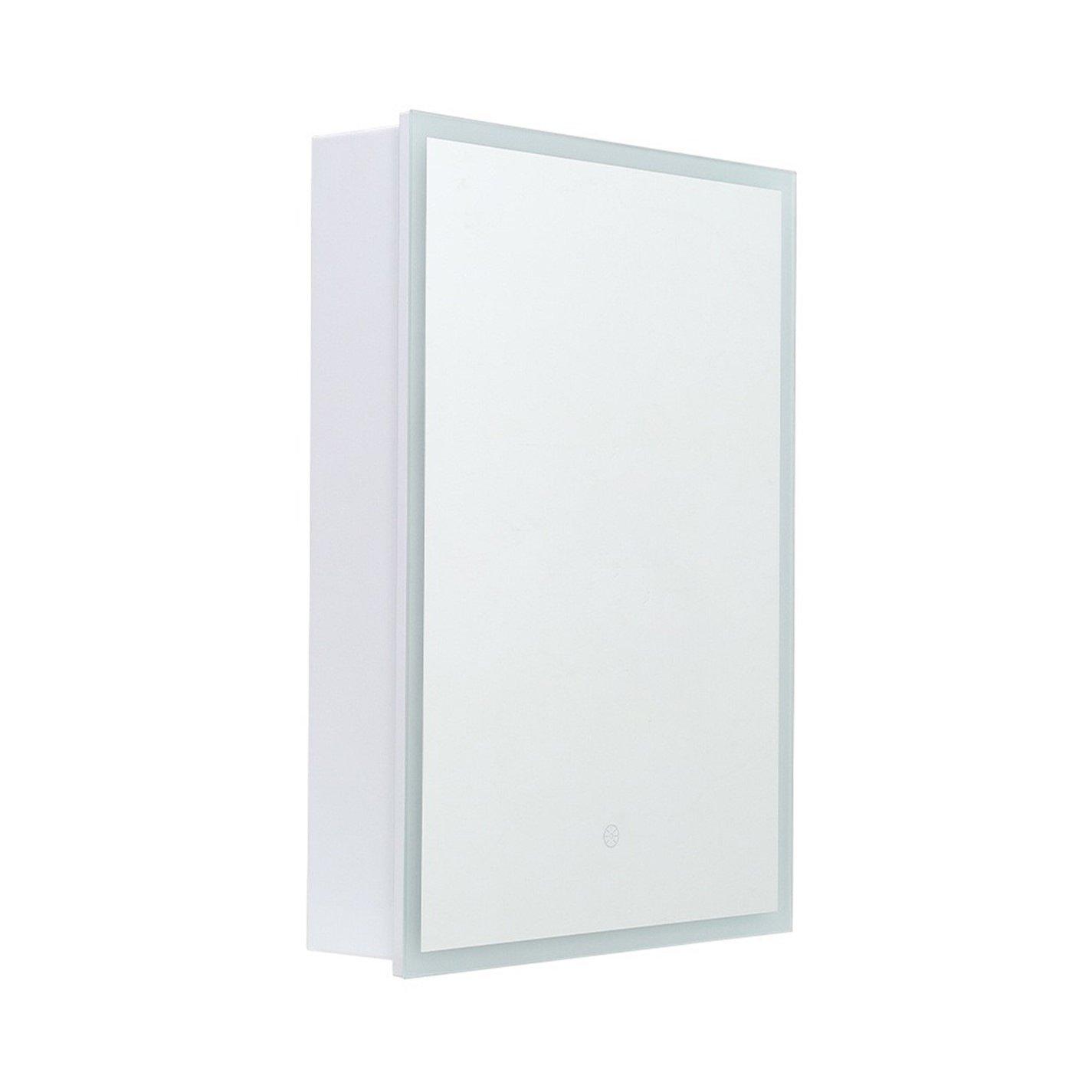 White - Kabinet UK - Wall-Mount LED Mirror Cabinet with Single Door - 4