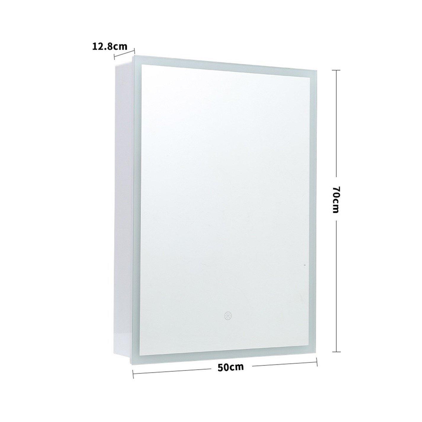 White - Kabinet UK - Wall-Mount LED Mirror Cabinet with Single Door - 5