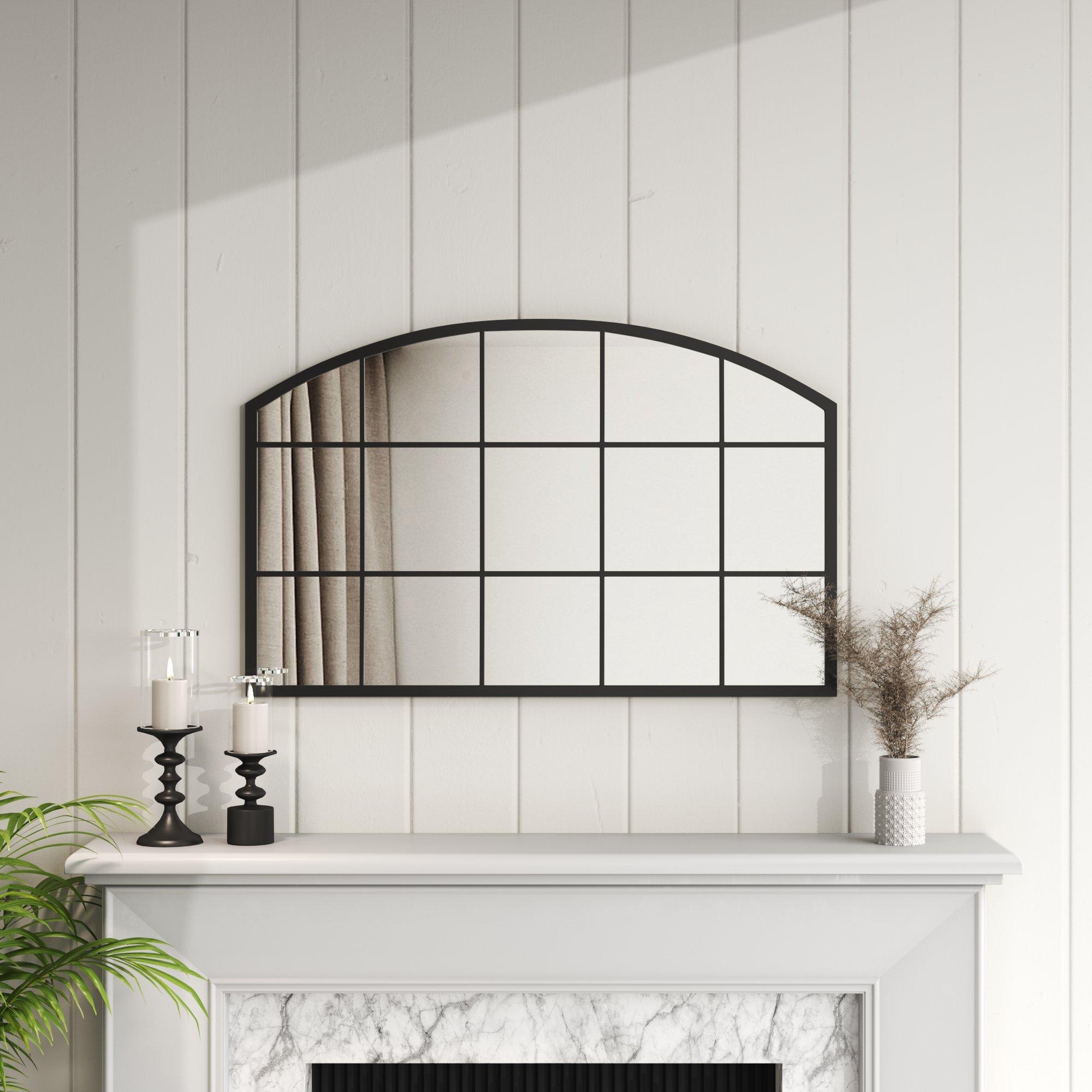 Black - Kabinet UK - Metal Arched Wall Mirror - 1
